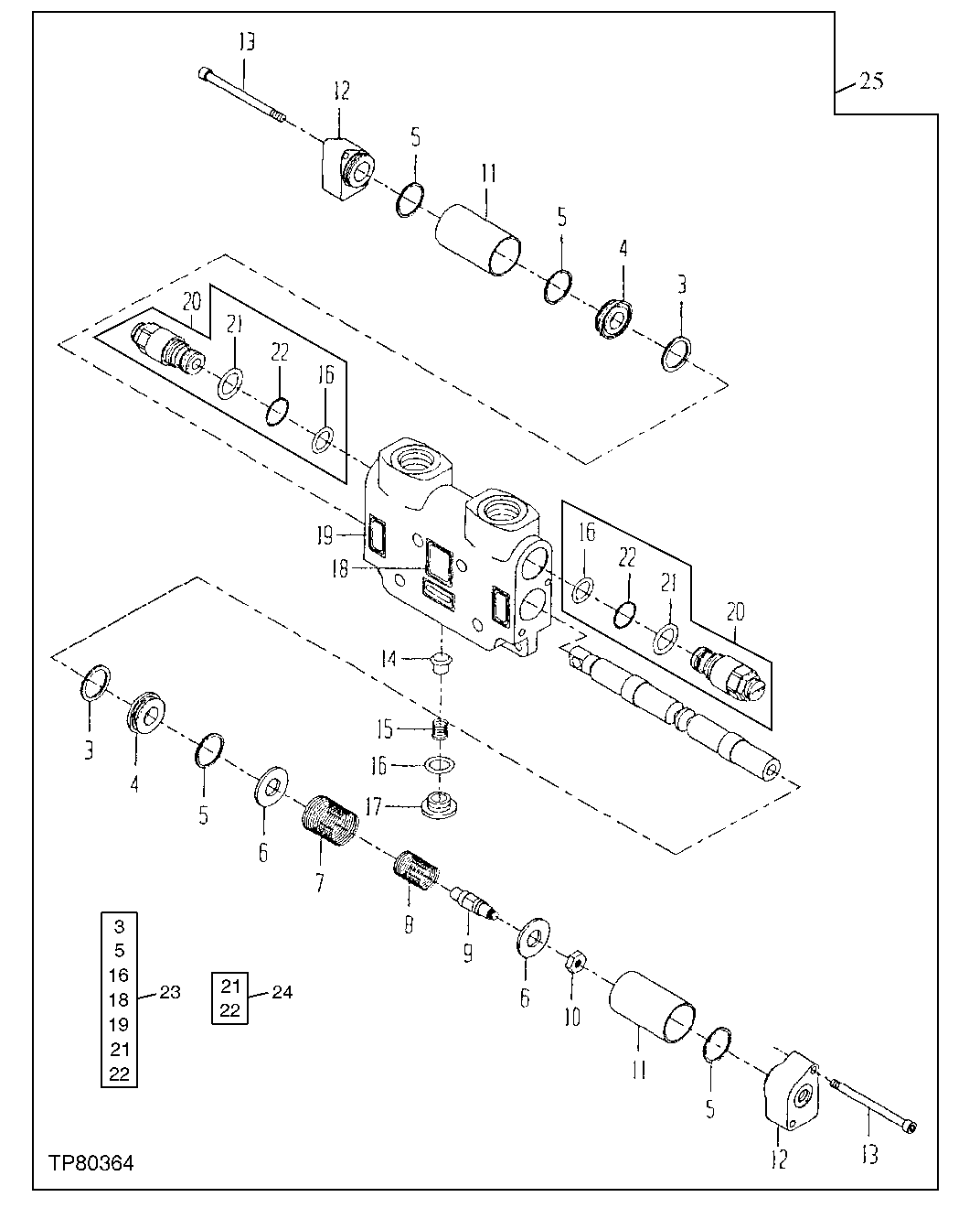 Work Section, Hydraulic Four Bank Directional Control Valve (Shear)