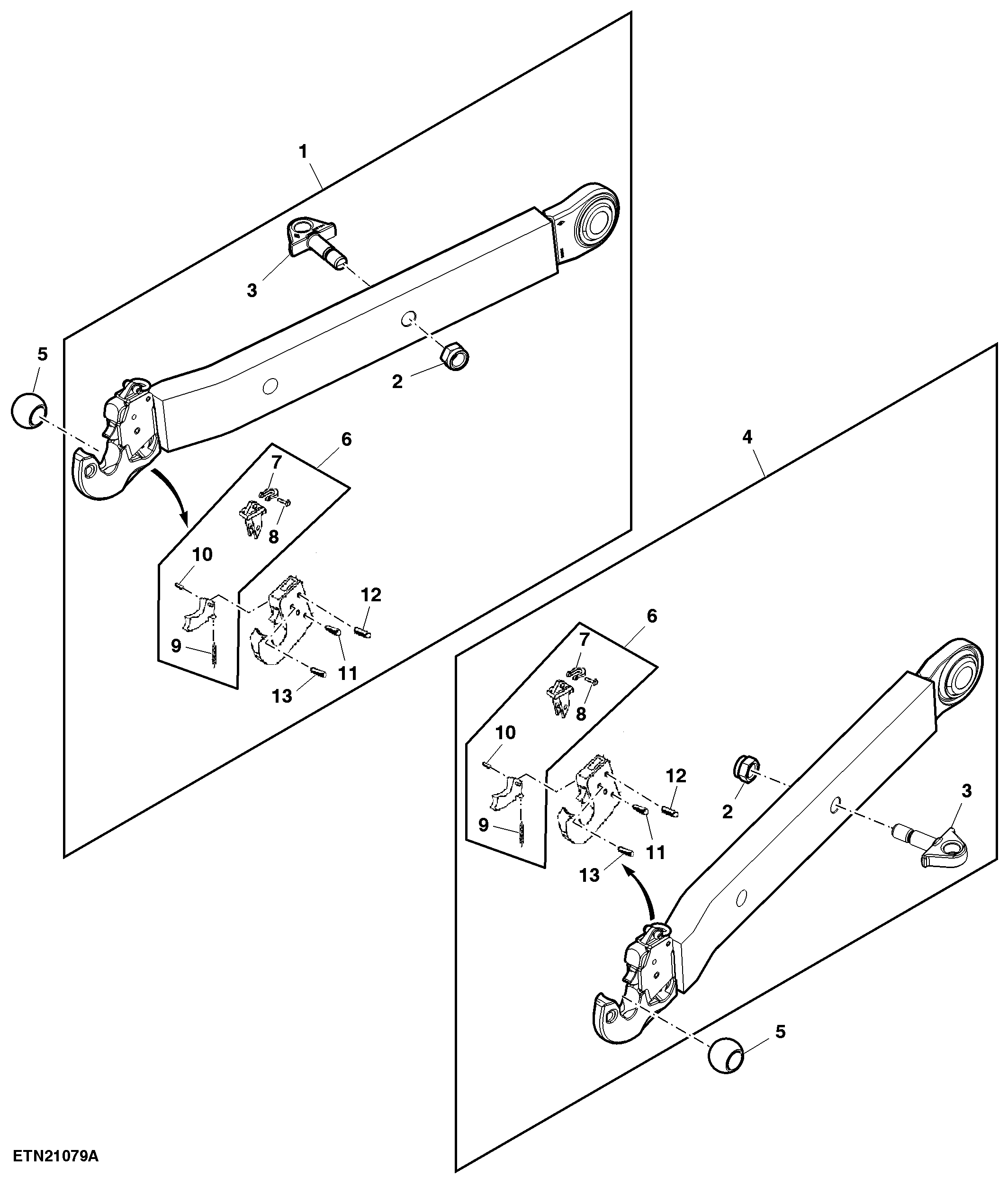 Draft Link, W/ Hook and Stabilizers, Category 3/3N