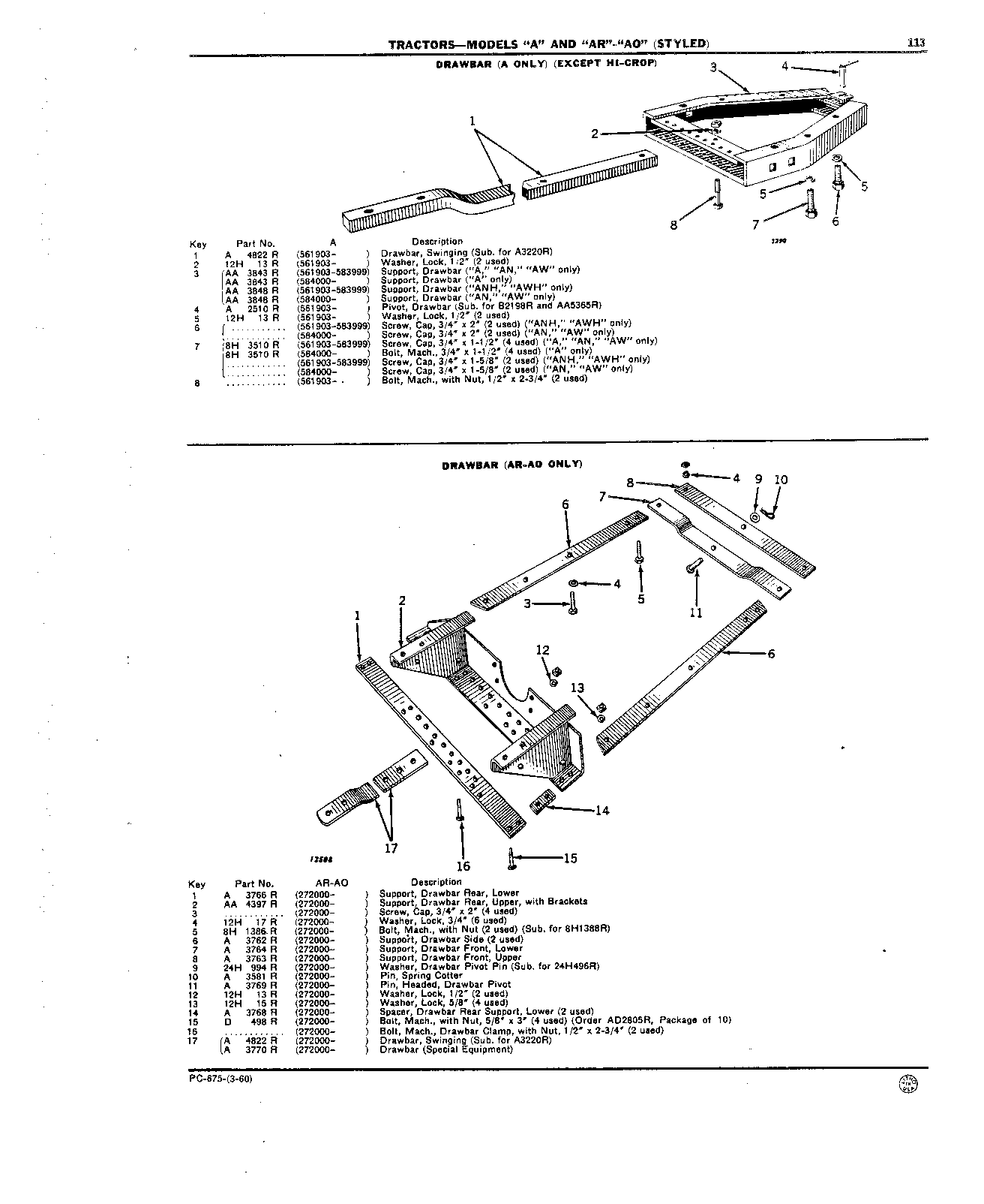 Drawbar (Except Hi-Crop) (A only)