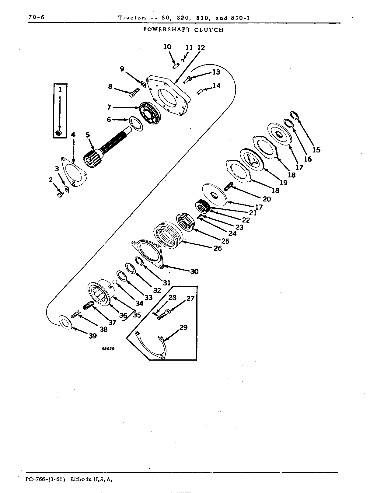 Clutch, powershaft