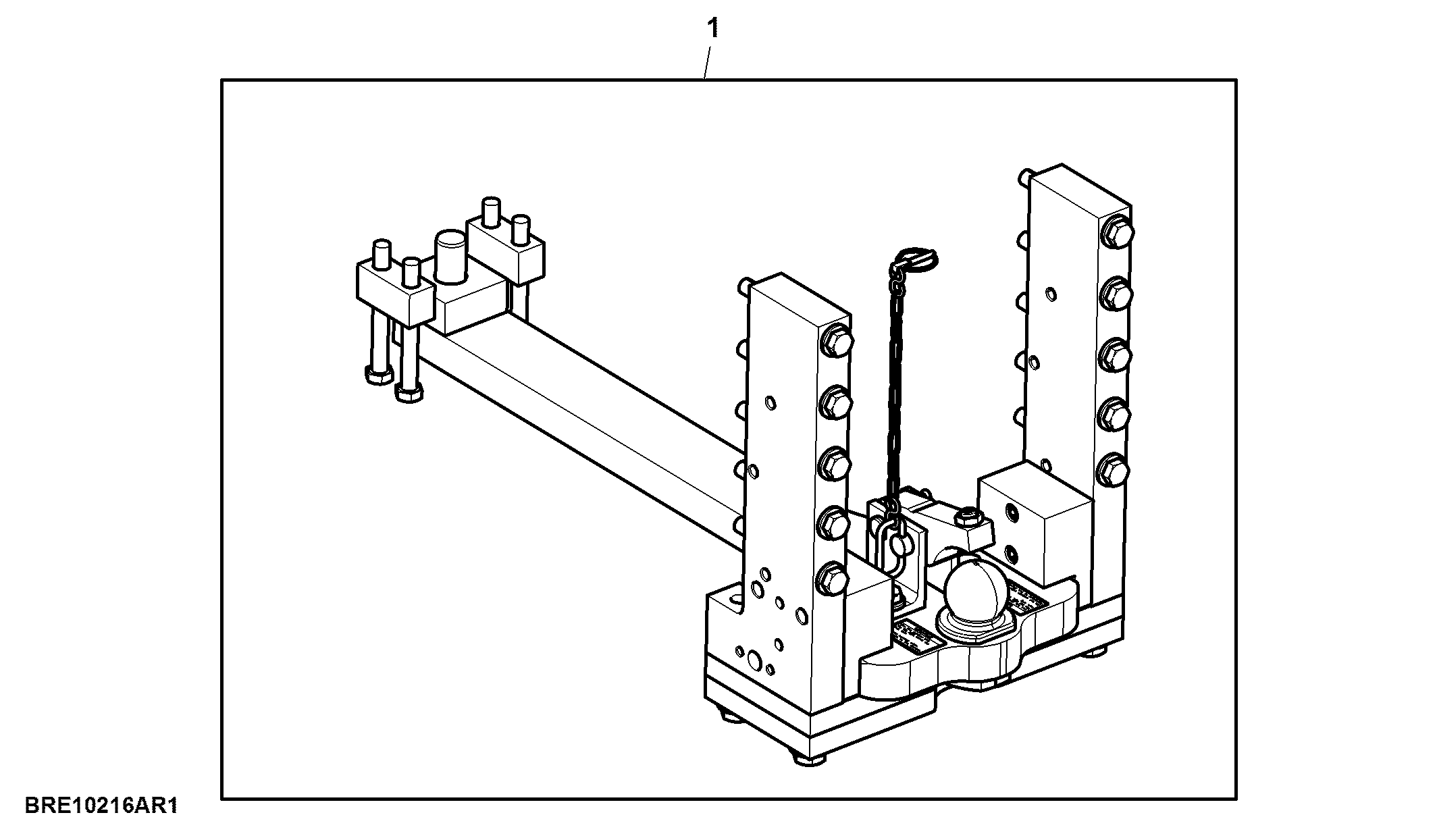 Attachment, Drawbar Support, Ball Type- 80 mm (3.1 in.), Category IV, FT4 Engine
