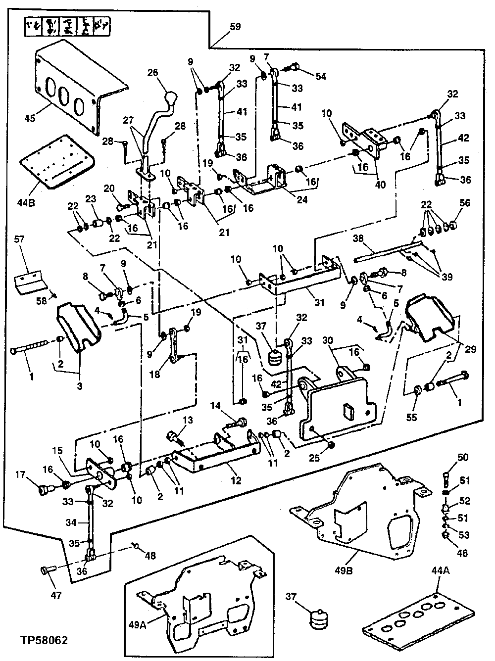 Three Lever Control Valve Linkage (Extendable Backhoe)