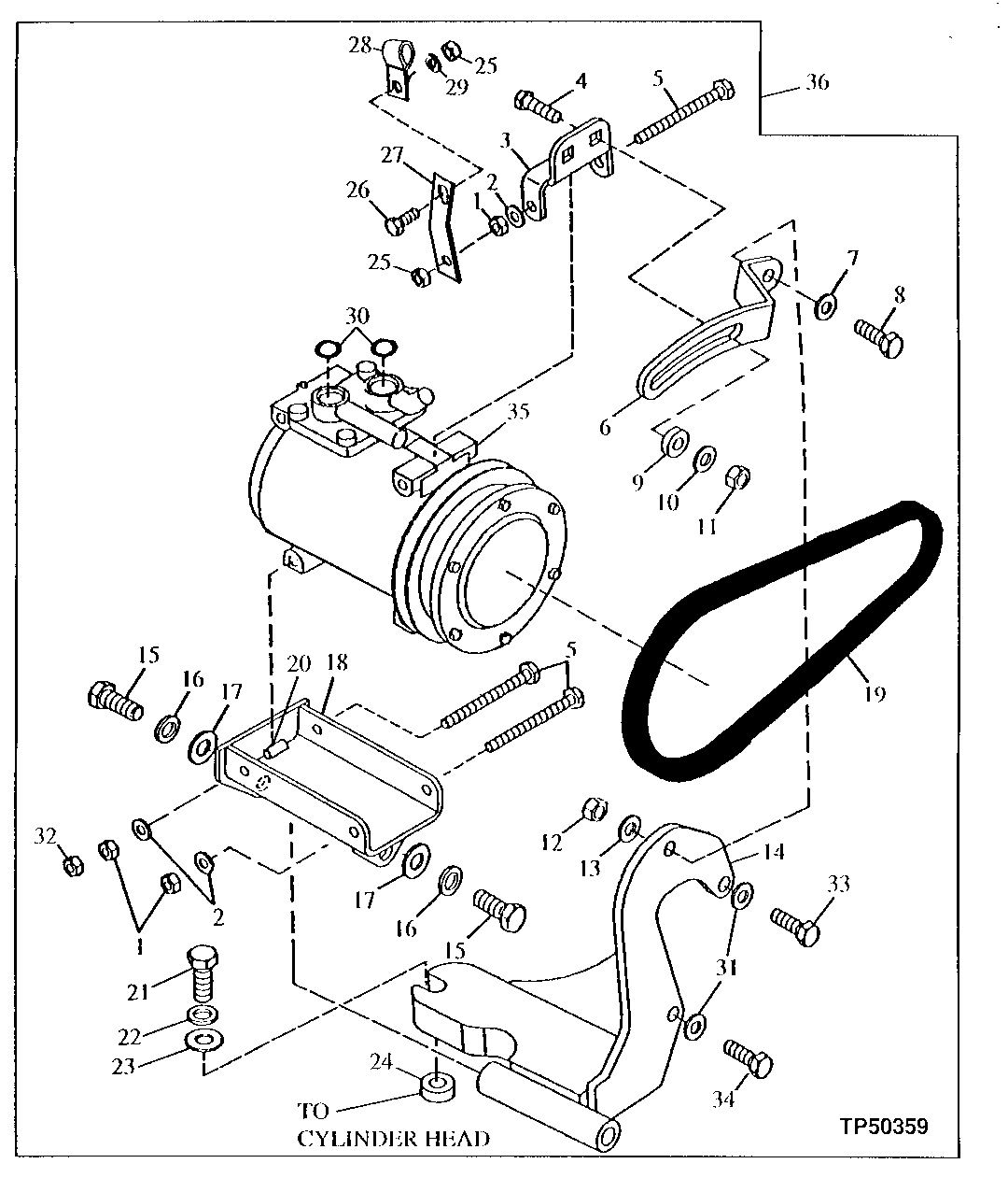 Air Conditioning Compressor Drive Belt, Brackets And Support (R134A Refrigerant) (790702 - )