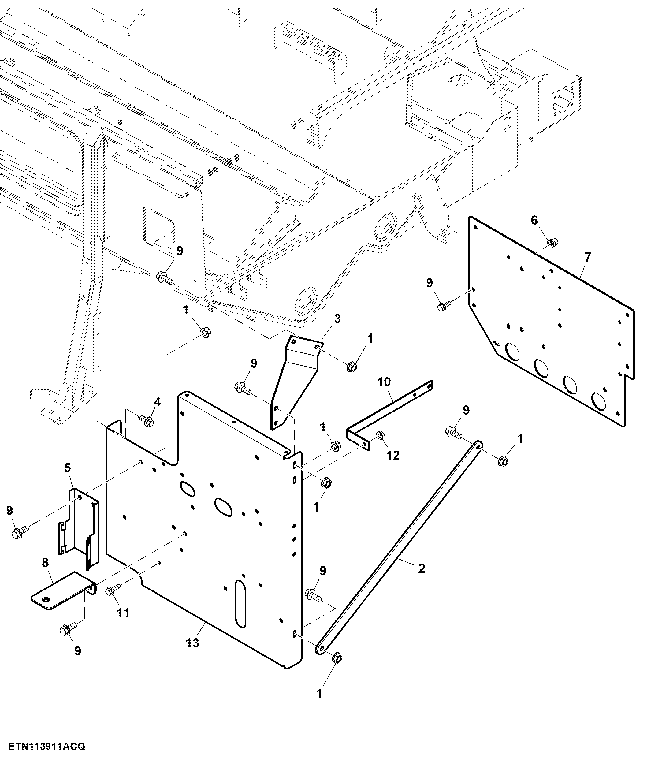 Grain Tank Electrical Components Mounting Brackets