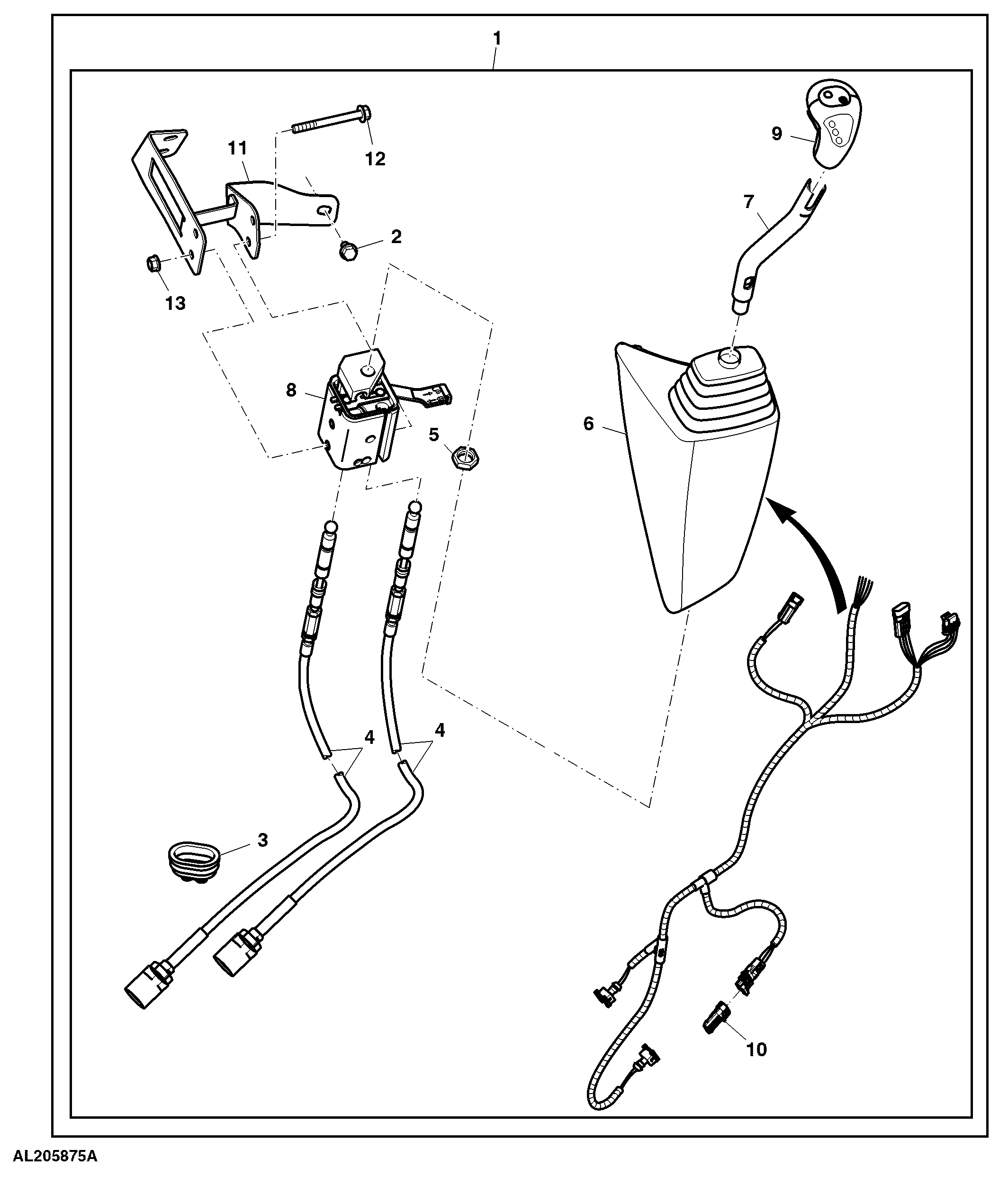 Attachment, Multi Function Lever, Mechanical ICV, W/ 3-Functions, W/ Diverter Shifting, W/ HI-LO
