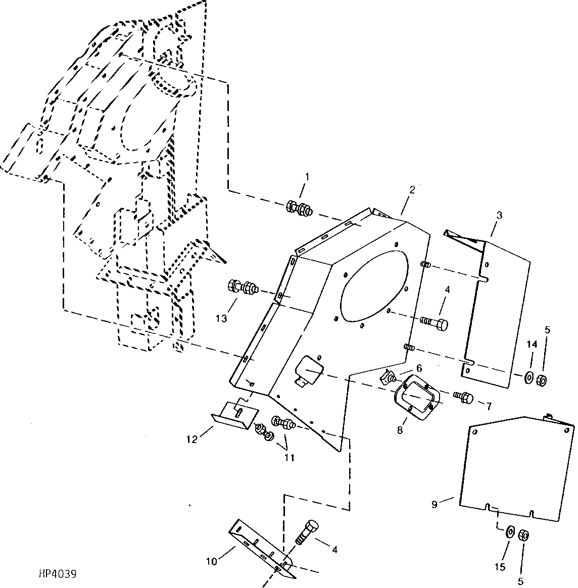 UPPER CLEAN GRAIN ELEVATOR SHIELDS ( - 640400)