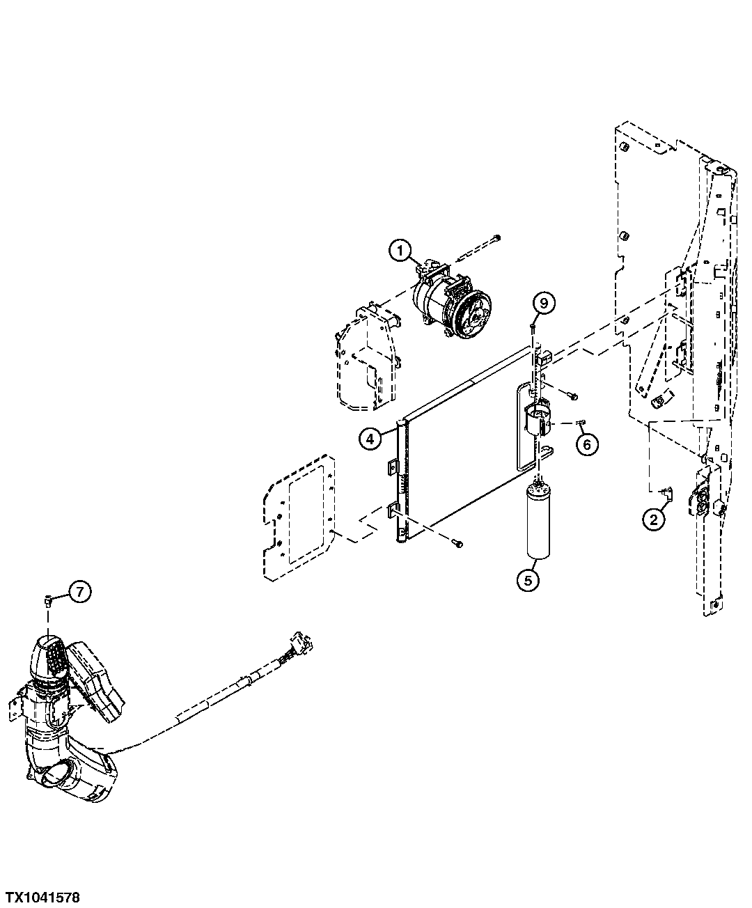 Air Conditioner Compressor, Condenser and Receiver-Dryer