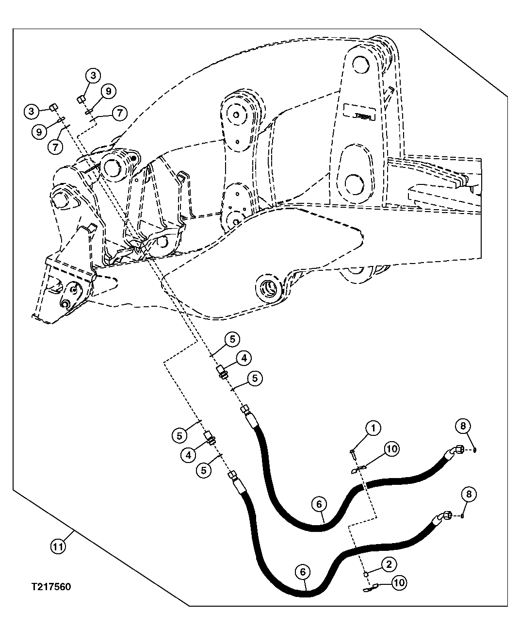 Third Function Boom To Coupler Hydraulic Lines (Powerllel™)