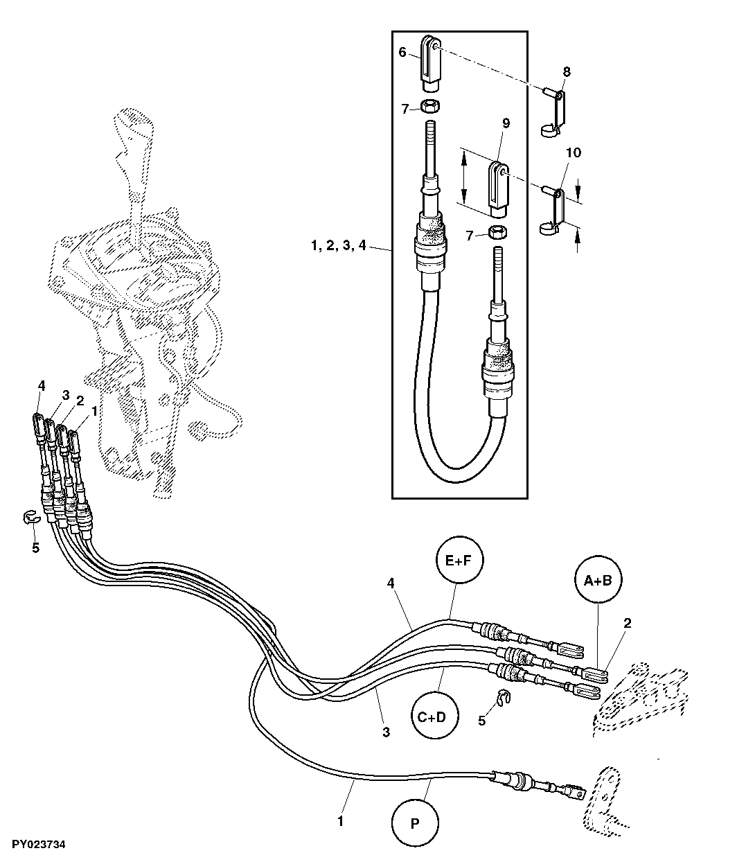 BOWDEN CABLES FOR 6-RANGE SHIFT AND PARK LOCK