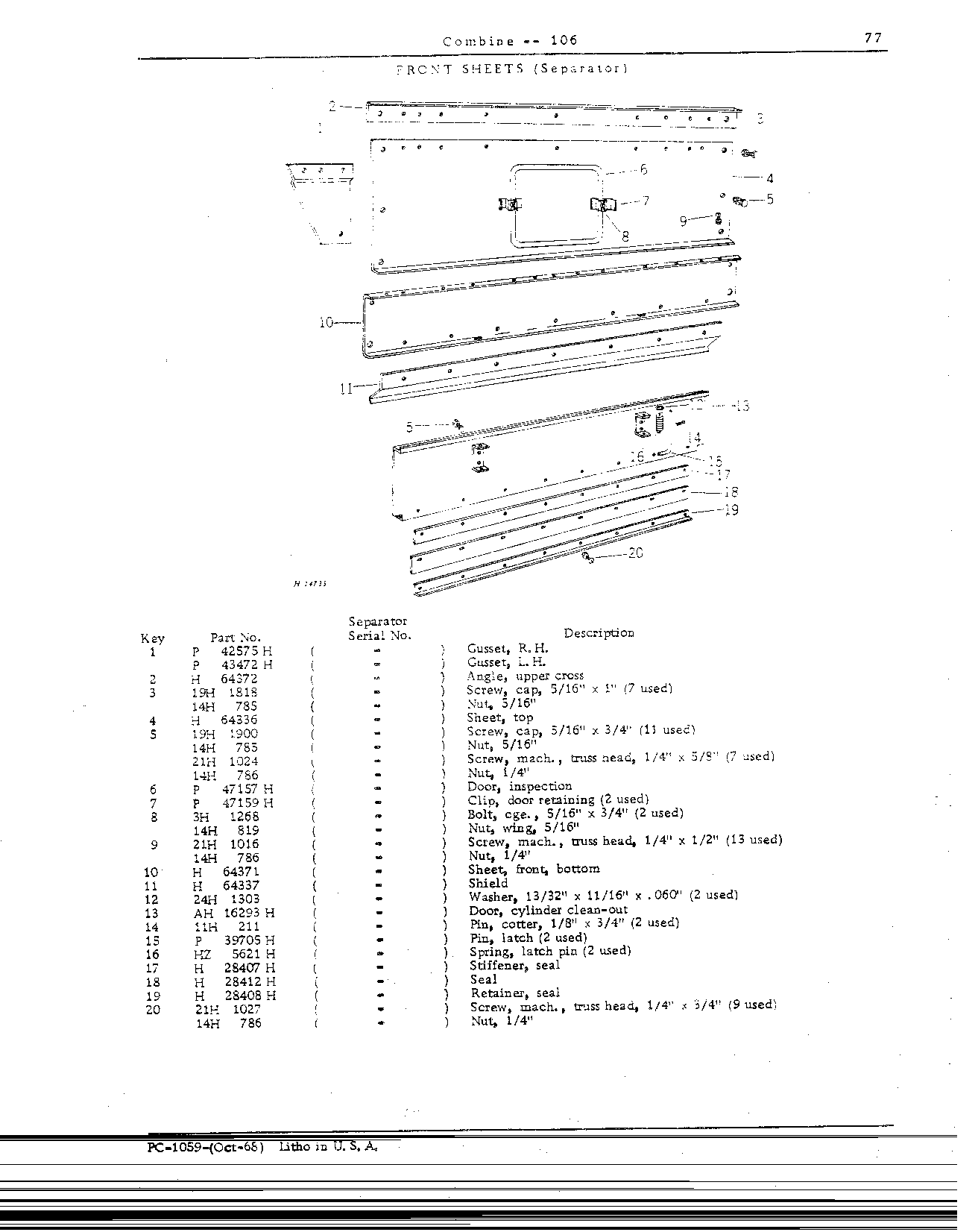Separator Front, Top, and Side Sheets, Rear Hood, Ladder, Braces, and Skid (Continued)