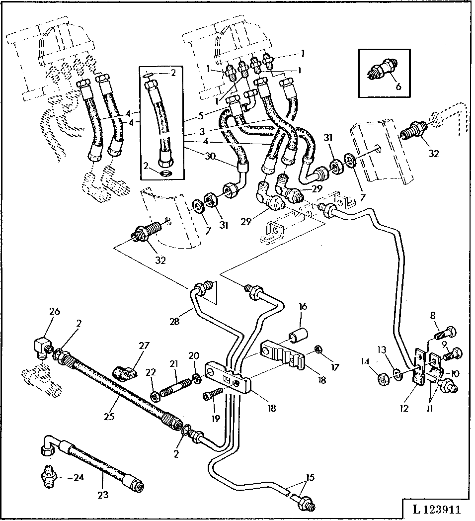 HYDROSTATIC STEERING - OIL LINES (WITH LOW PLATFORM)