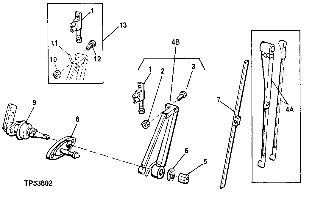 Front Window Wiper Arm And Blade (Full Height Cab)