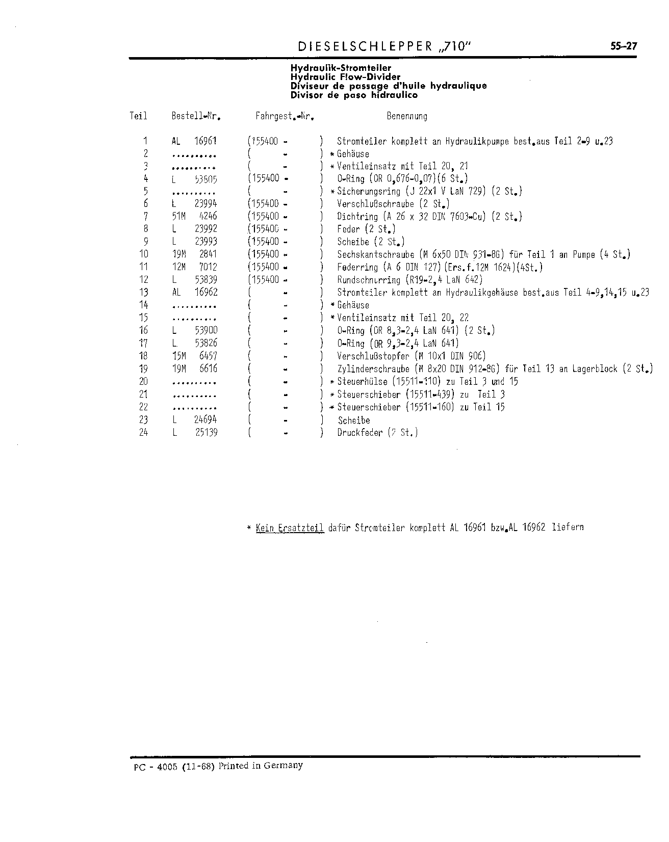 Hydraulic Flow-Divider (Continued)