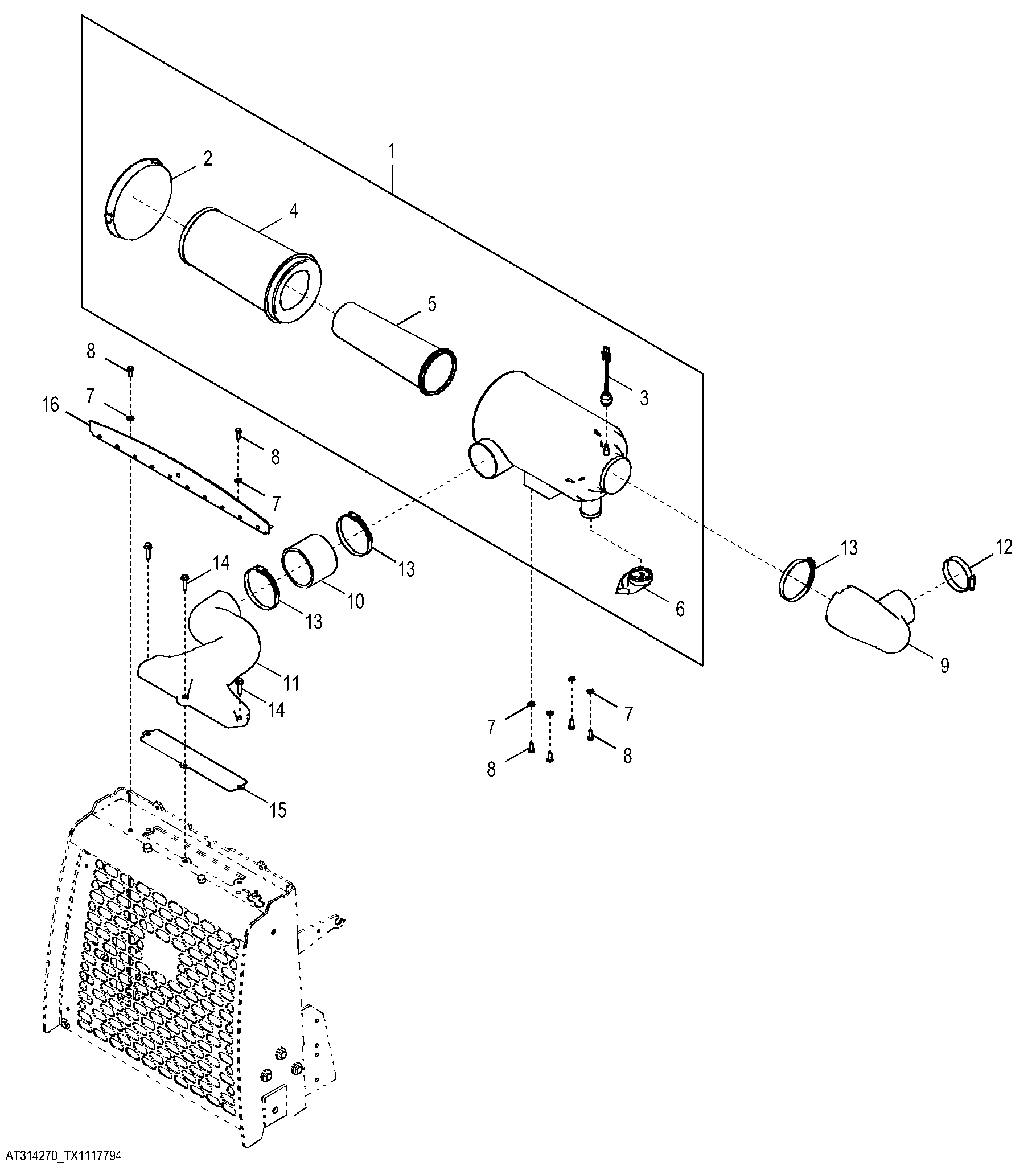 Air Cleaner and Air Intake (Engine 4045HT054, 4045HL287)