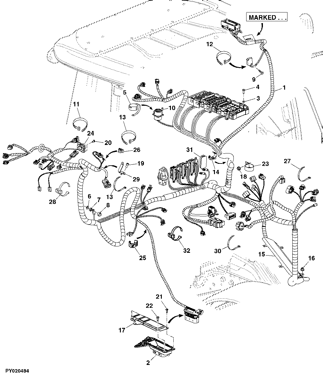 CAB WIRING HARNESS (SYNCROPLUS / POWRREVERSER)