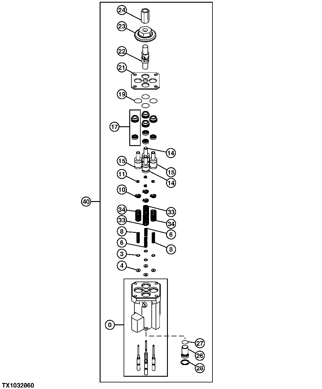 Pilot Control Valve Components (Dig and Swing)