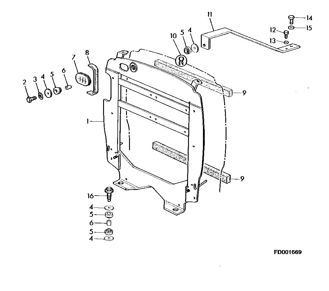 RADIATOR BRACKET (WITHOUT AIR CONDITIONING)