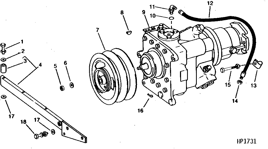 Hydrostatic Drive, Supports and Sheaves, W/O Planetary Final Drive, Eaton (556301 - 610500)