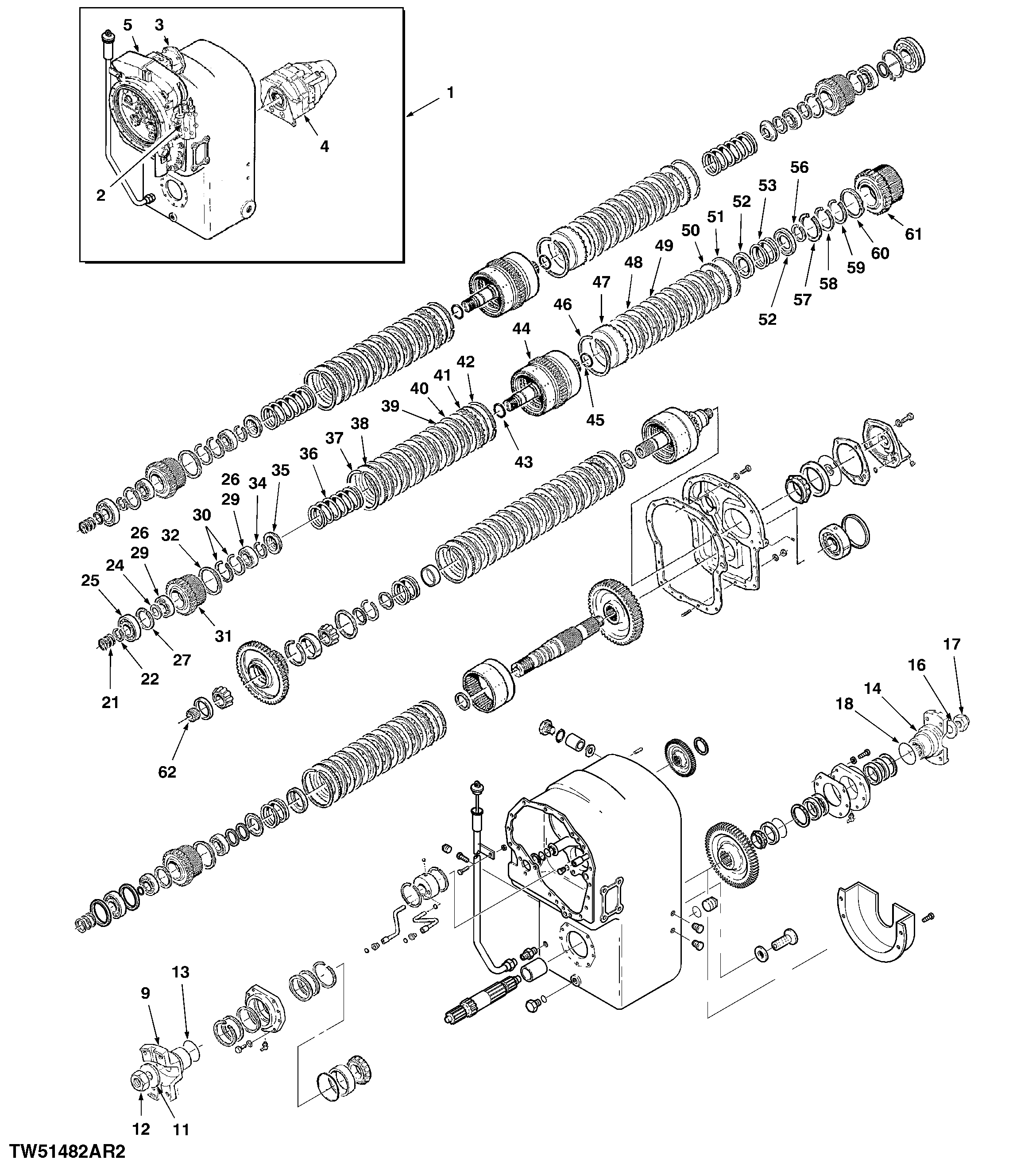 TRANSMISSION ASSEMBLY & REVERSE SECOND SHAFT