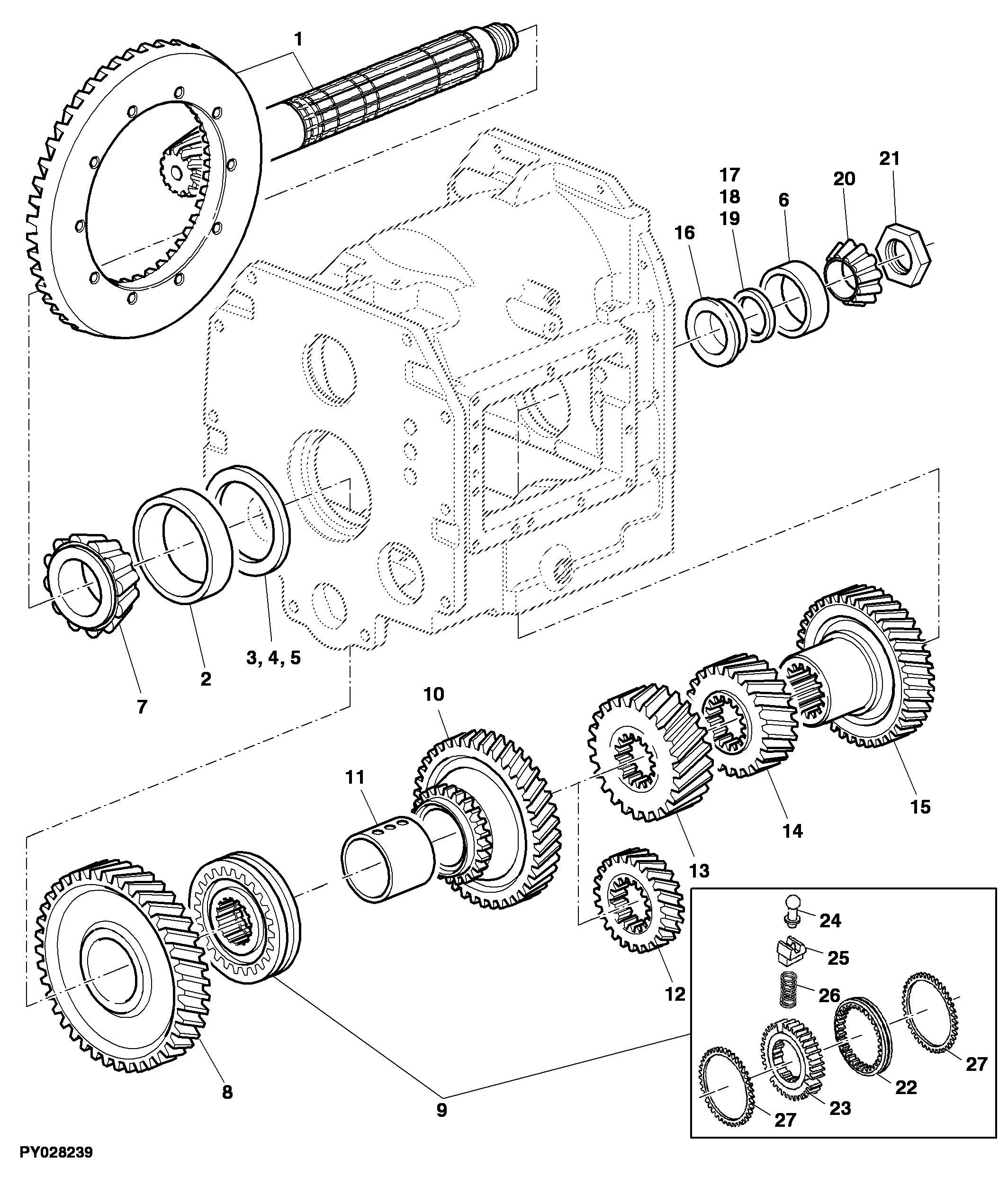 Diff. Drive Shaft, Range Transmission (40 KMH)