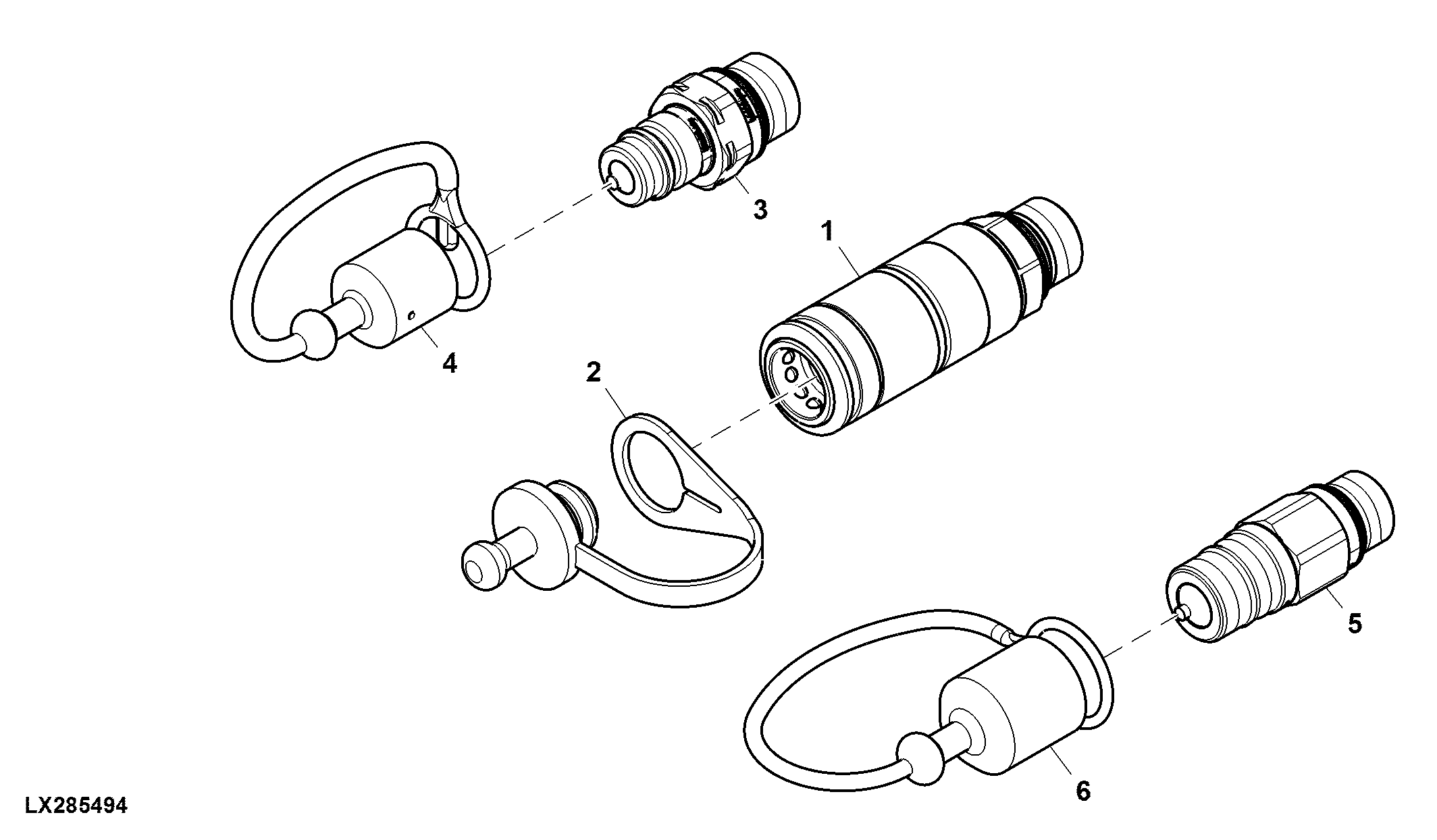 Breakaway Coupler, Oil Return Coupler, Attachment