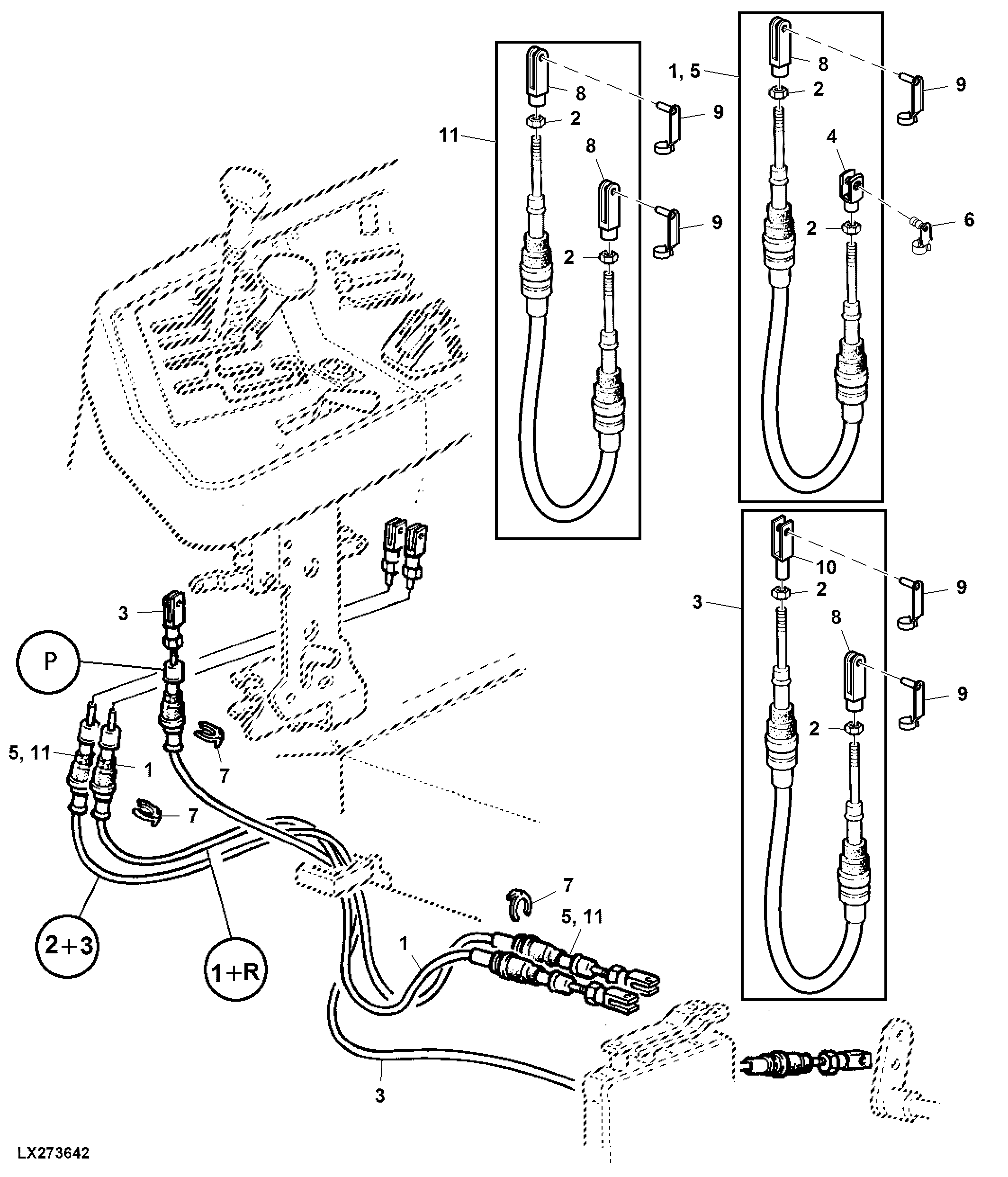 GEAR SHIFT BOWDEN CABLES AND PARKING LOCK (SYNCROPLUS)