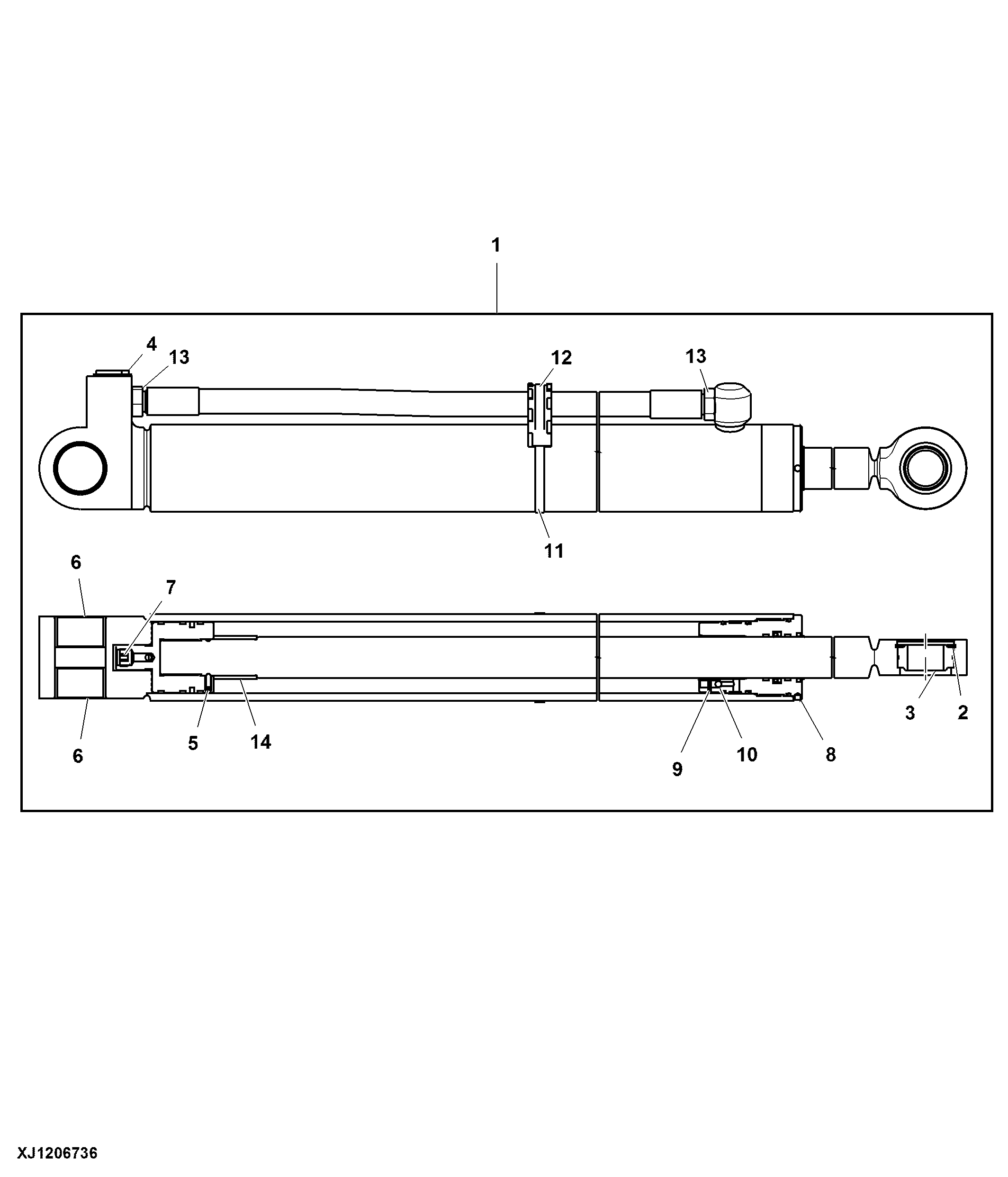 Components, Cylinder, Extension Boom, CH986