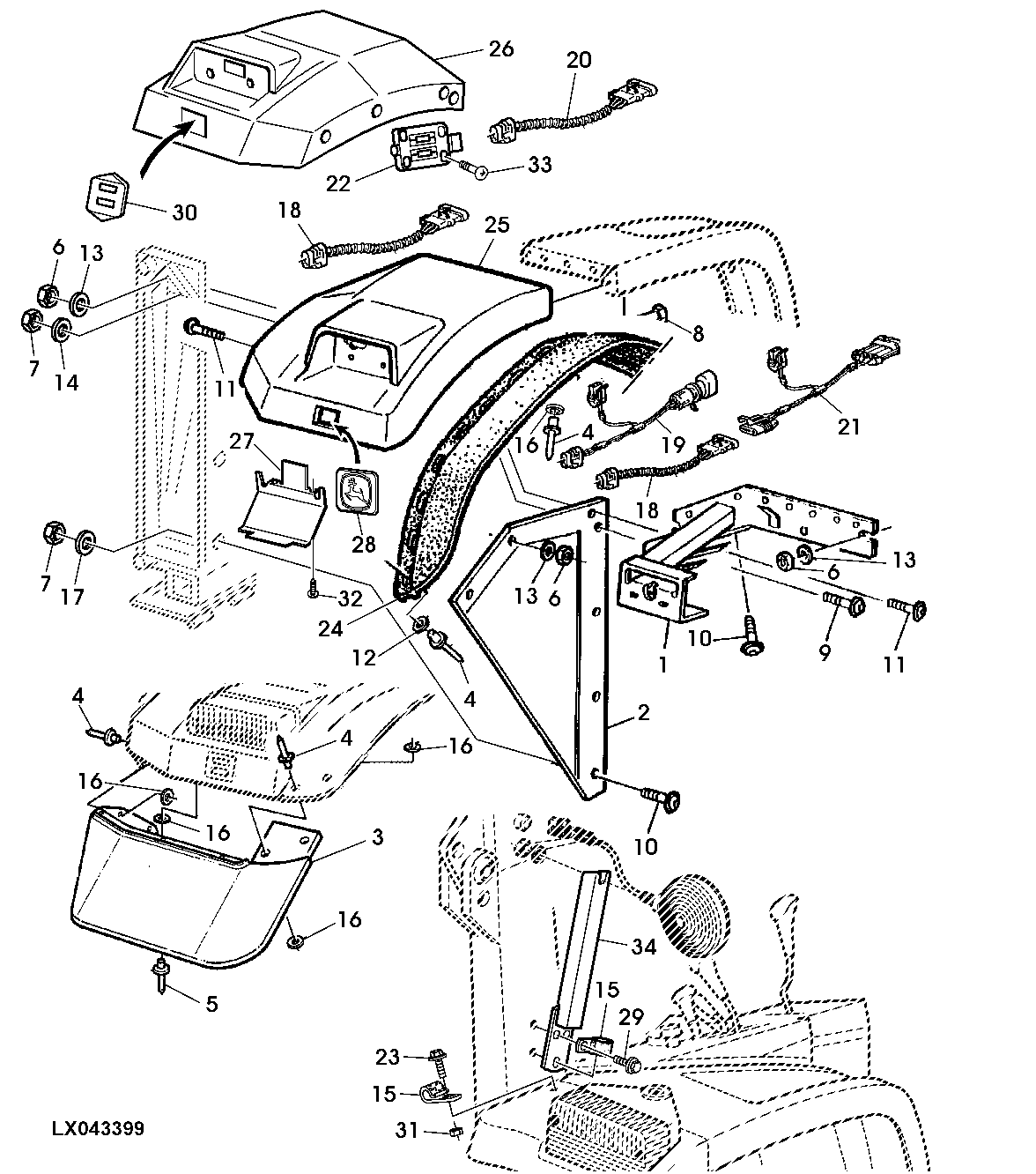 REAR FENDER EXTENSION, LONG VERSION - FIELD INSTALLATION KIT
