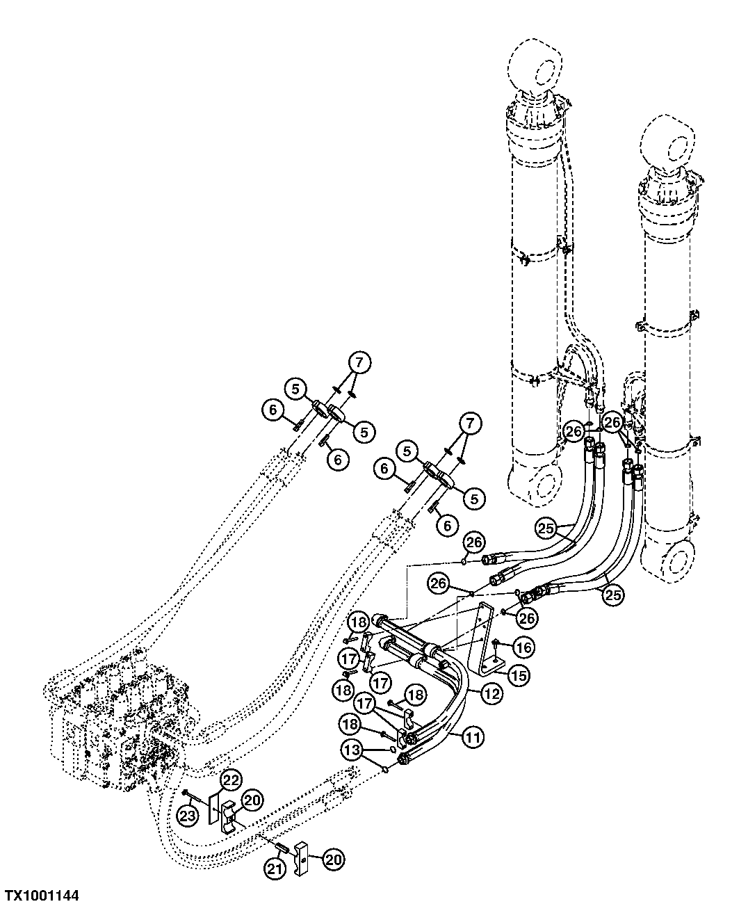 Hydraulic Lines (Control Valve To Boom Cylinder Lines)
