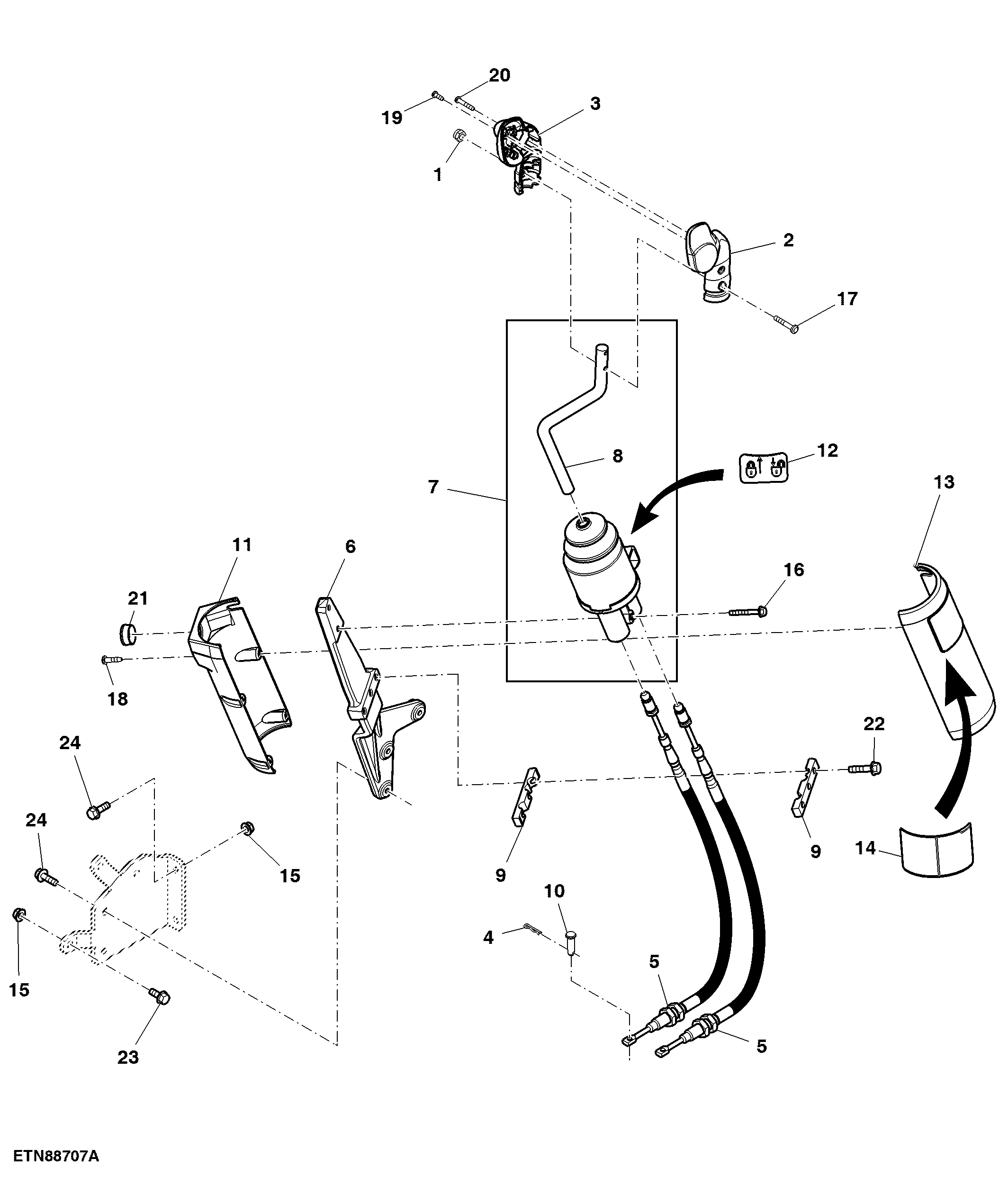 Control Joystick, Dual Mid SCV, Open Operator Station