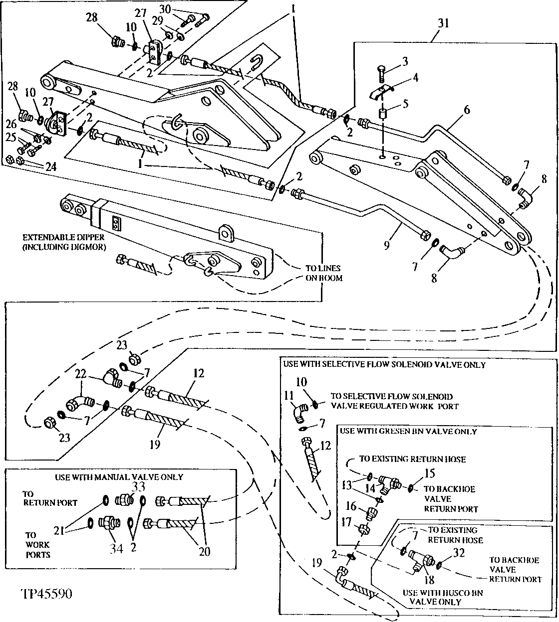 HYDRAULIC LINES FOR REAR MOUNTED EQUIPMENT (801200 - )