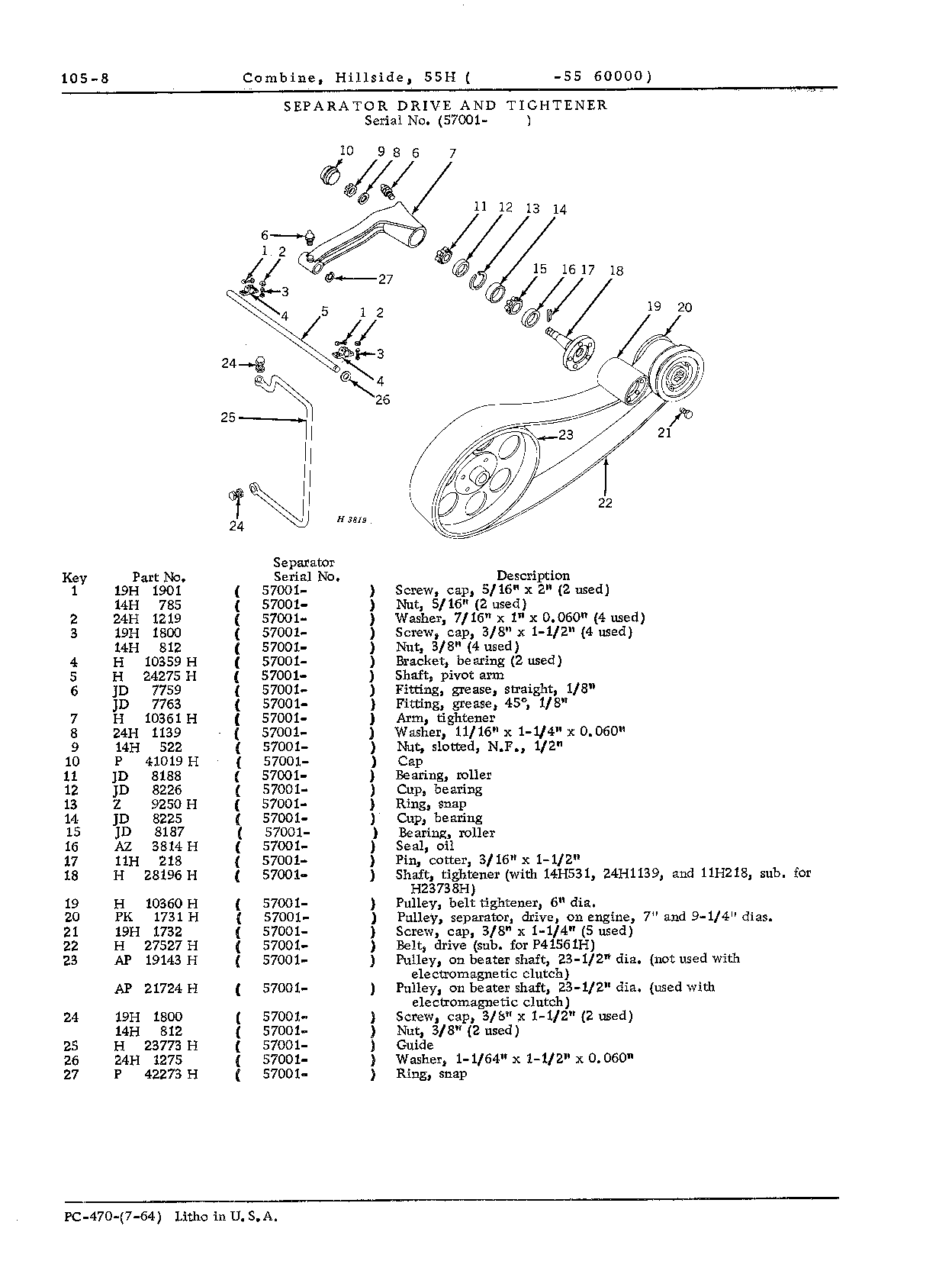 Drive for: Separator and tightener (Continued)