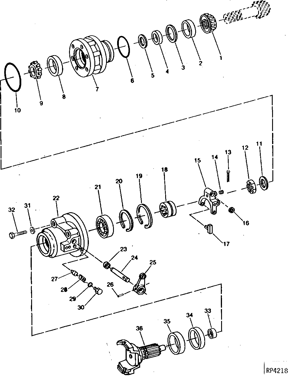 Front Differential Yoke and Quill (Disconnect Option) (ROAR, ROAS, ROAL)