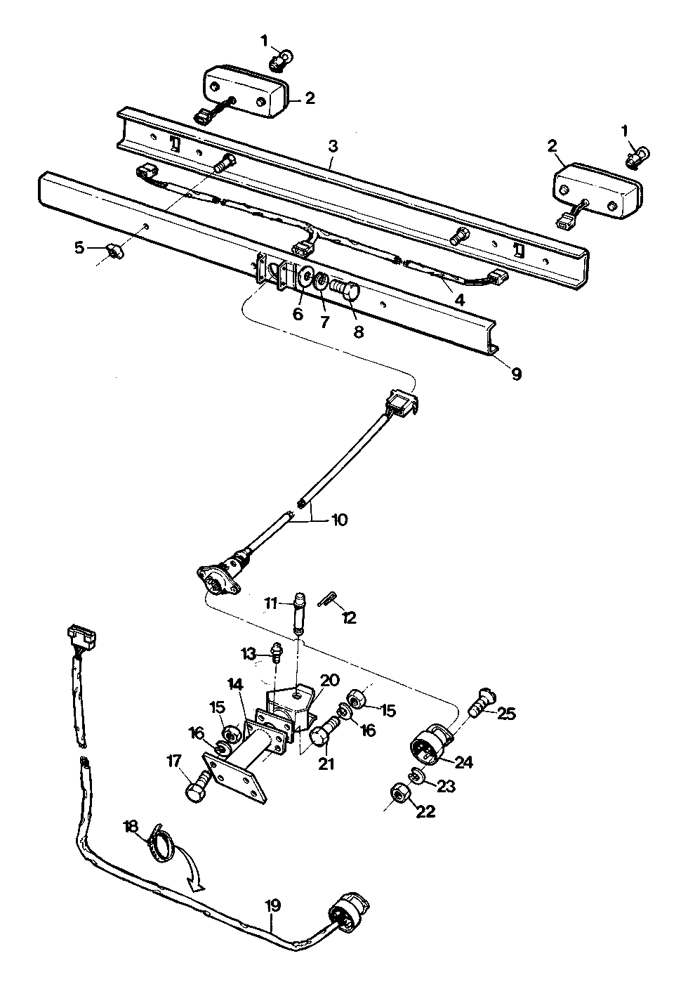 TRANSPORT TRAILER SLC 22 - ELECTRICAL COMPONENTS AND DRANBAR