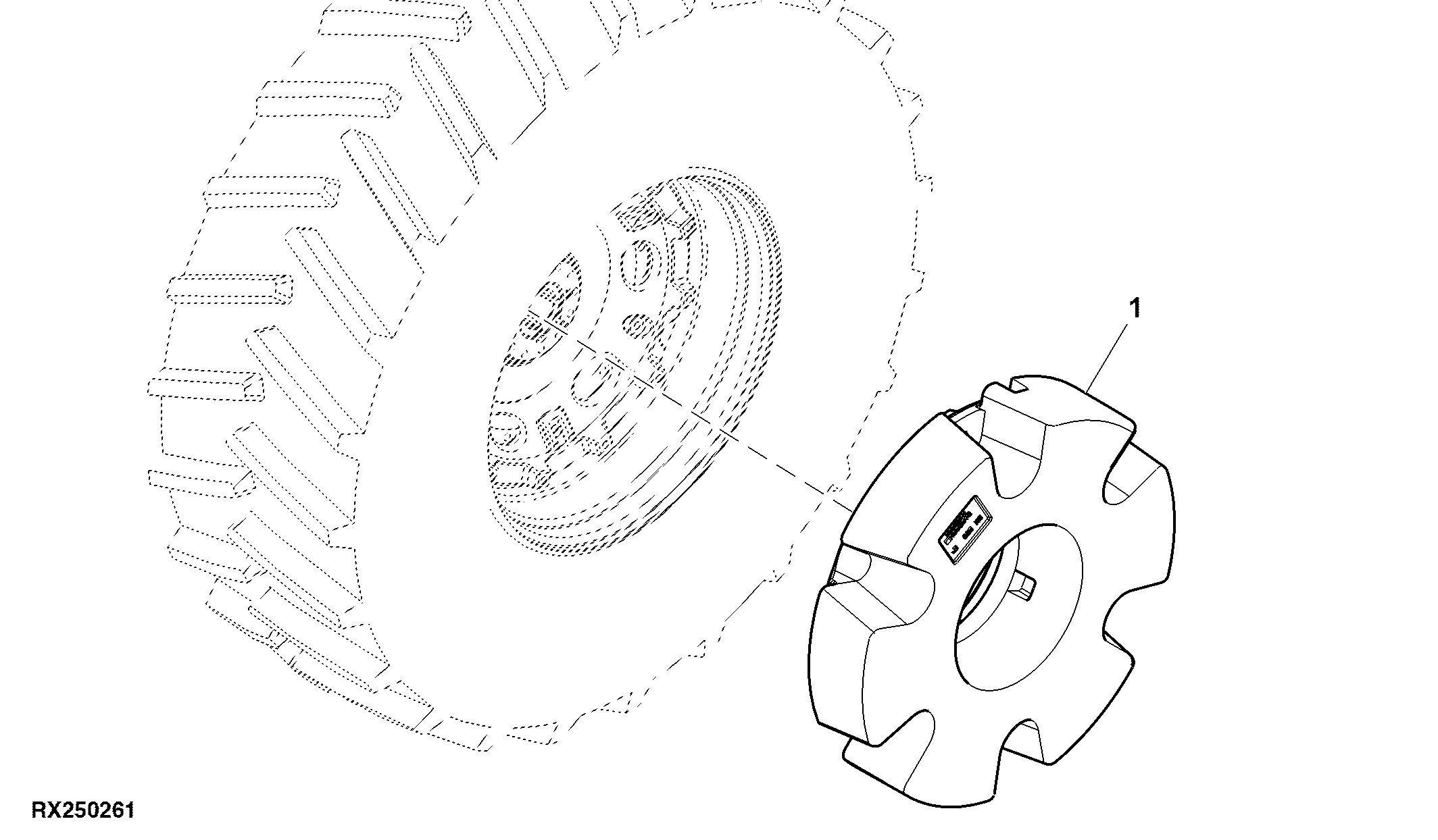 Wheel Weight, Inner, 625 Kg, LH Illustrated