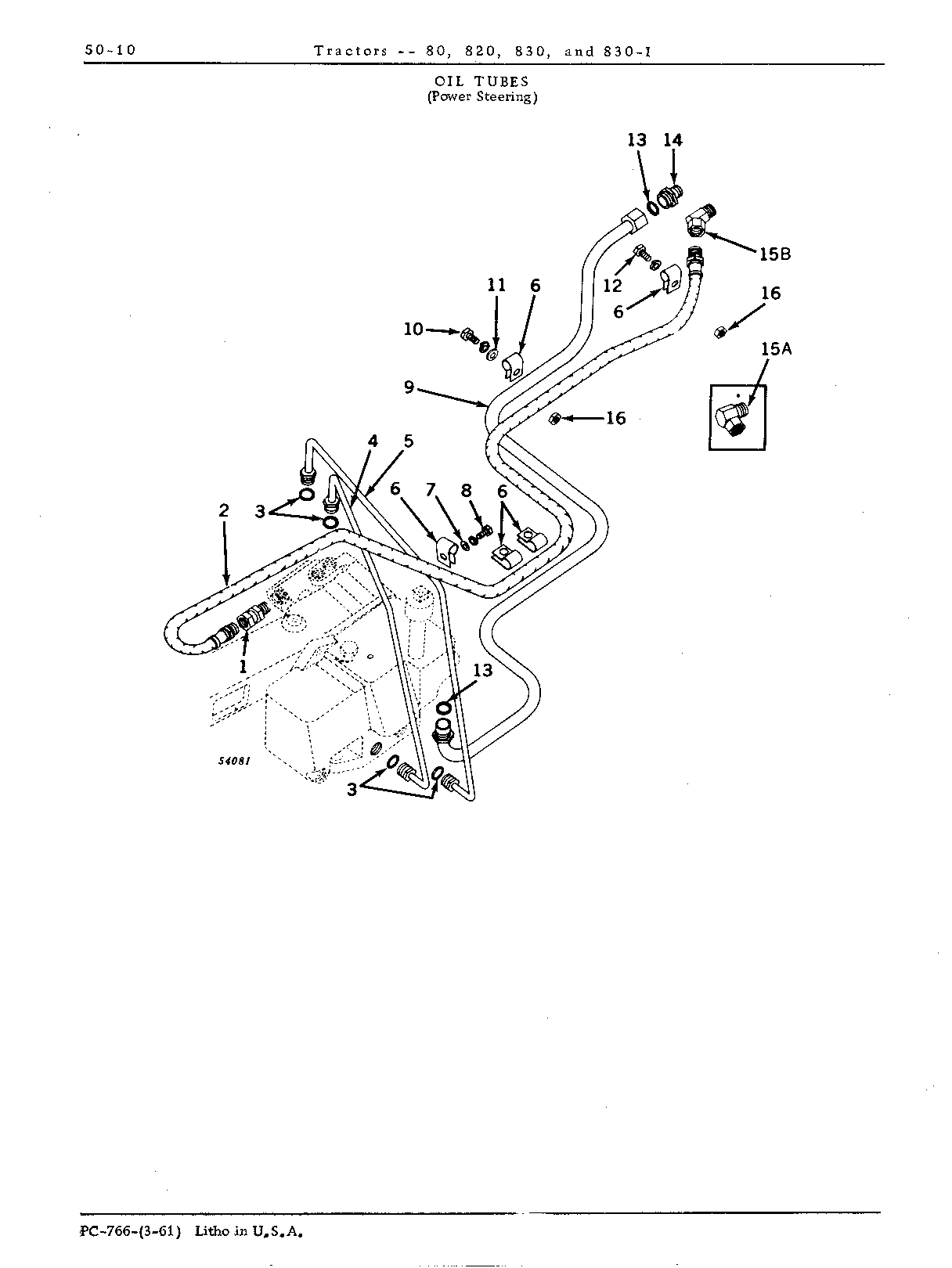 Oil tubes, power steering