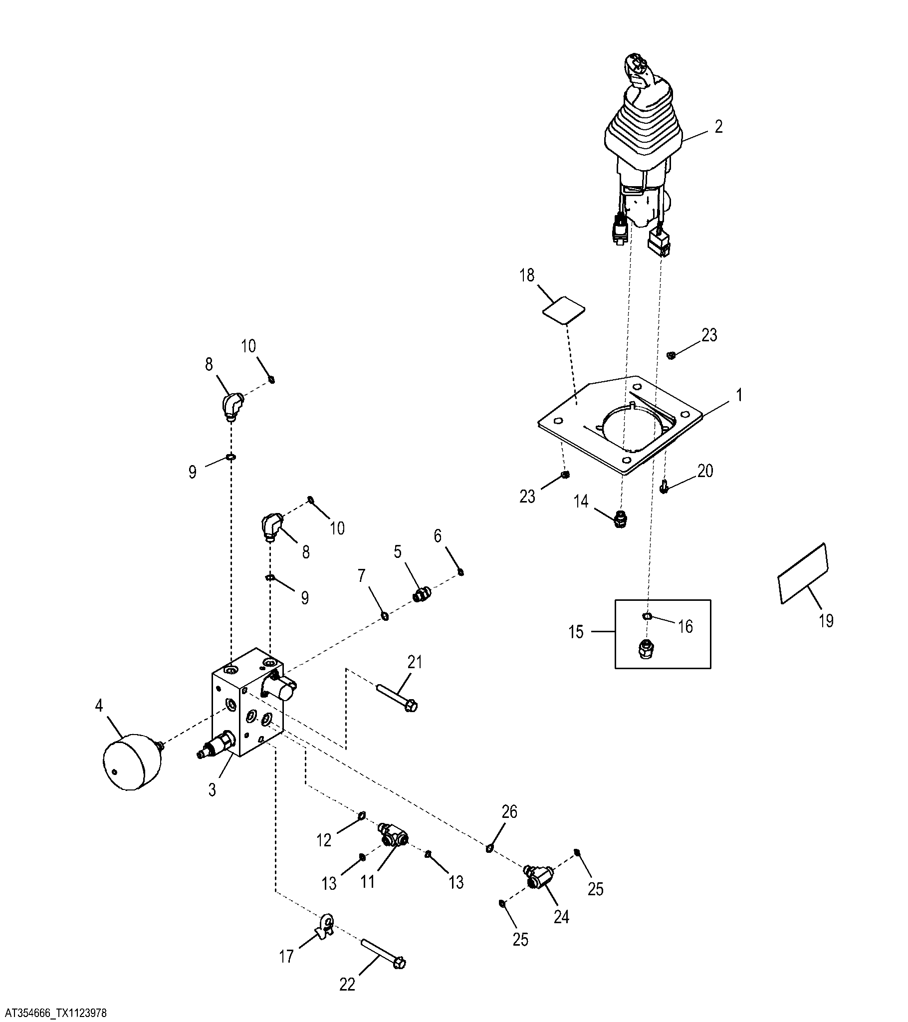 Joystick Pilot Control w/o Front Auxiliary Hydraulic