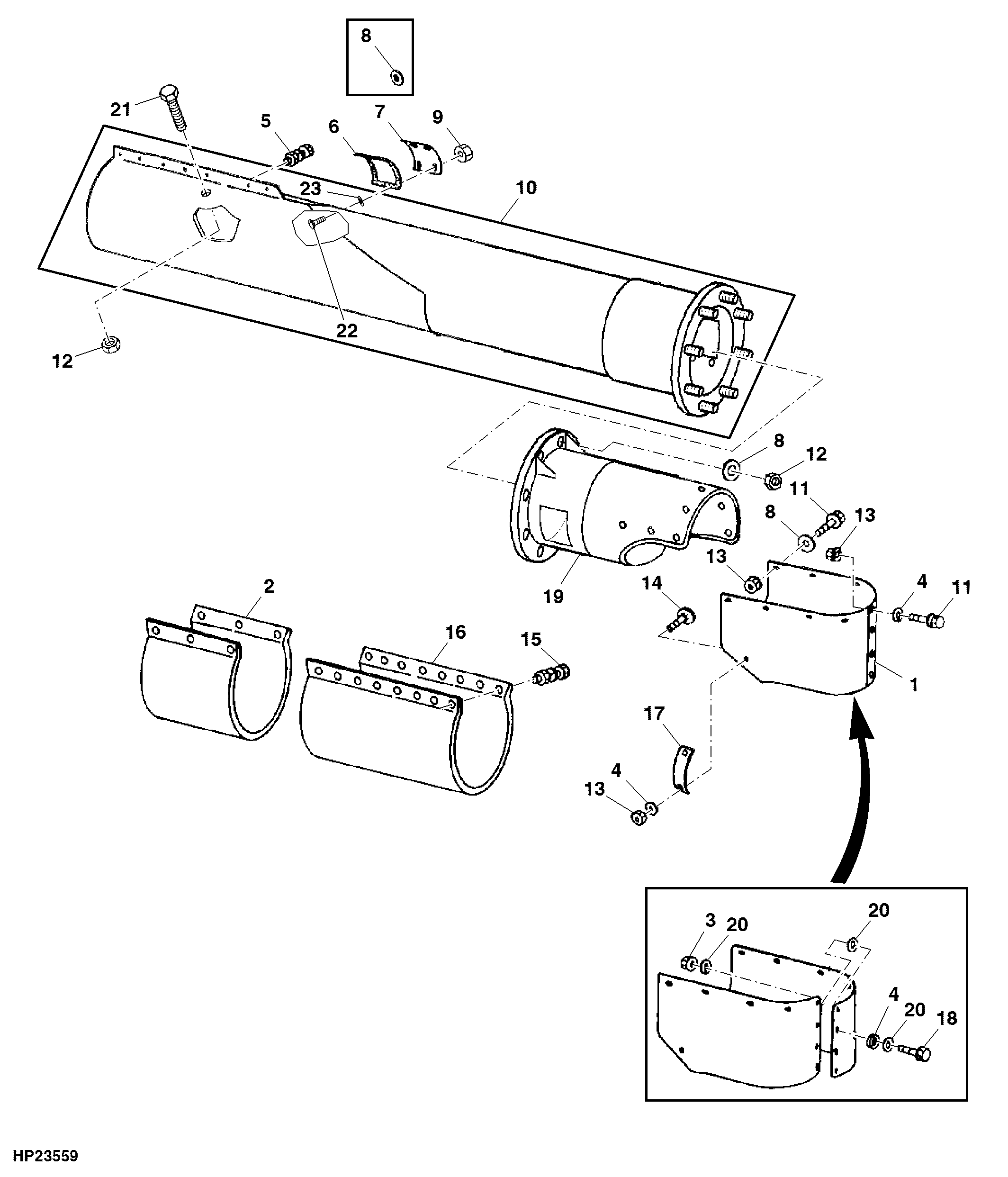 Horizontal Unloading Auger Housing (Export) (17 And 20 Ft.)