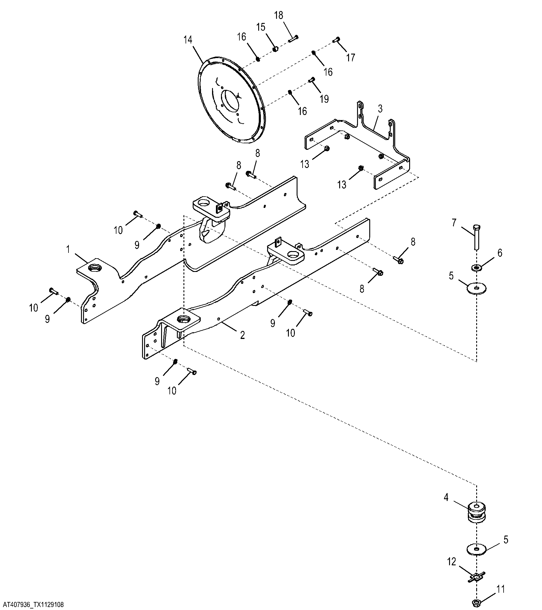 Power Train / Engine Cradle Mounting, Direct Drive