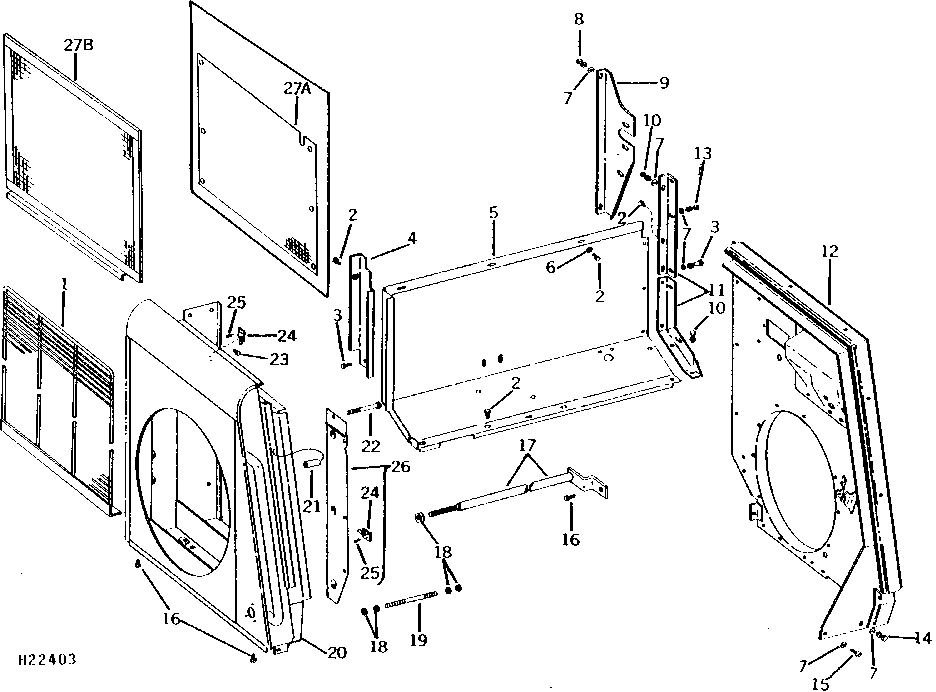 FAN SHROUD, ENGINE COMPARTMENT REAR SHEET, AND INSTRUMENT WALL ( - 100000)