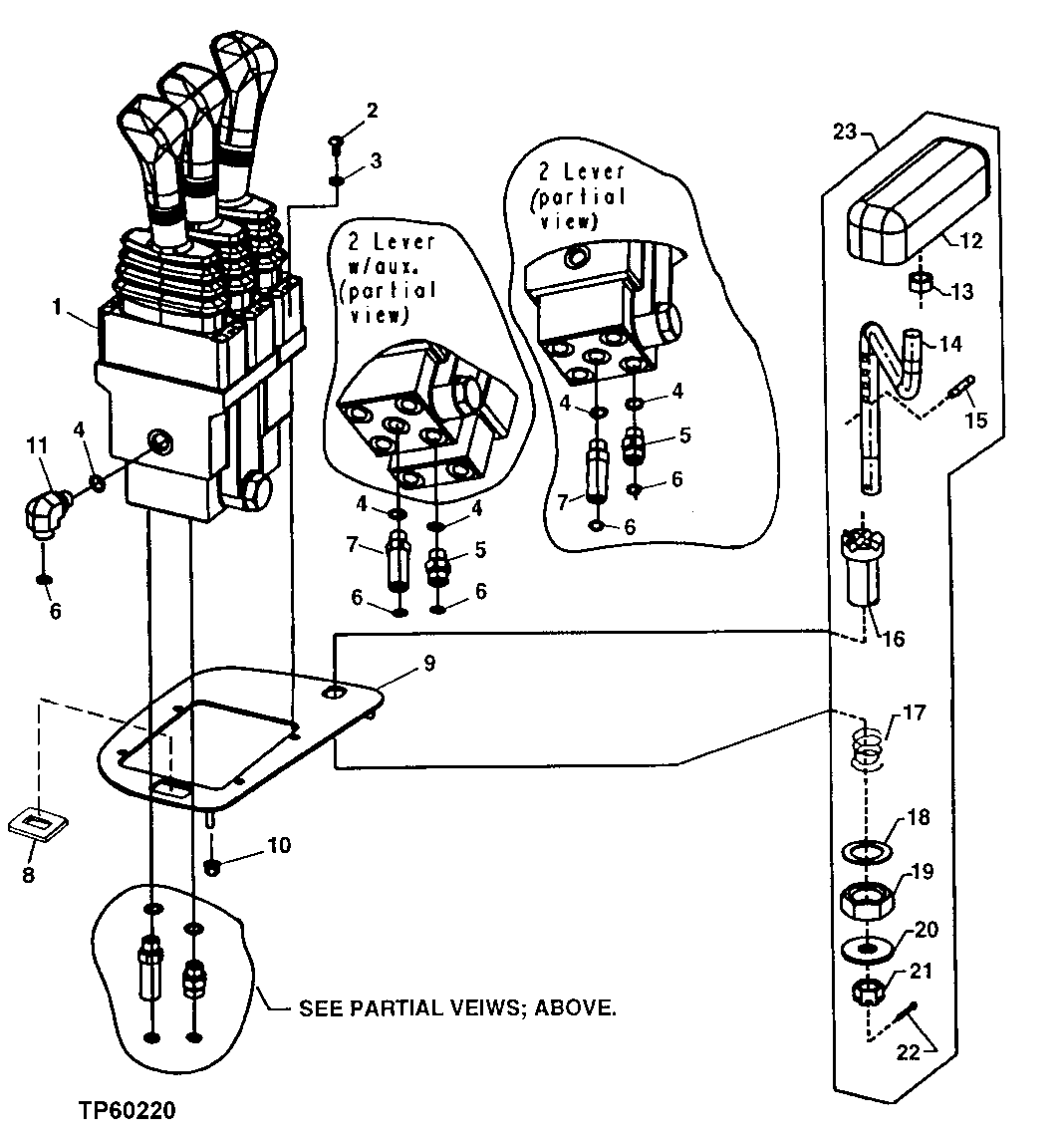 TWO LEVER CONTROLLER MOUNTING WITH AND WITHOUT AUXILIARY THIRD AND FOURTH FUNCTION (562210 - )
