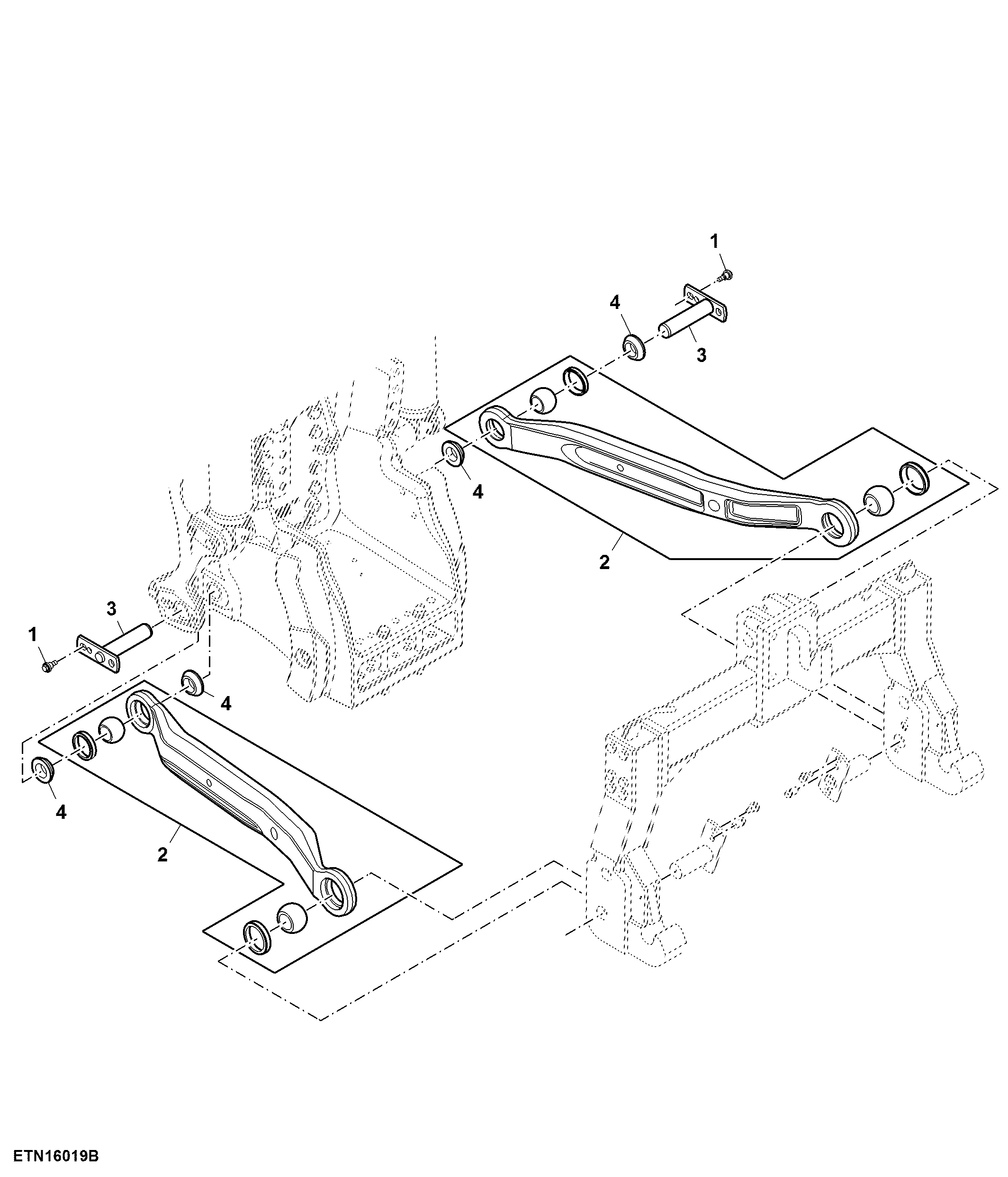 Draft Link, Category 4/ 4N, Single Reduction Axle