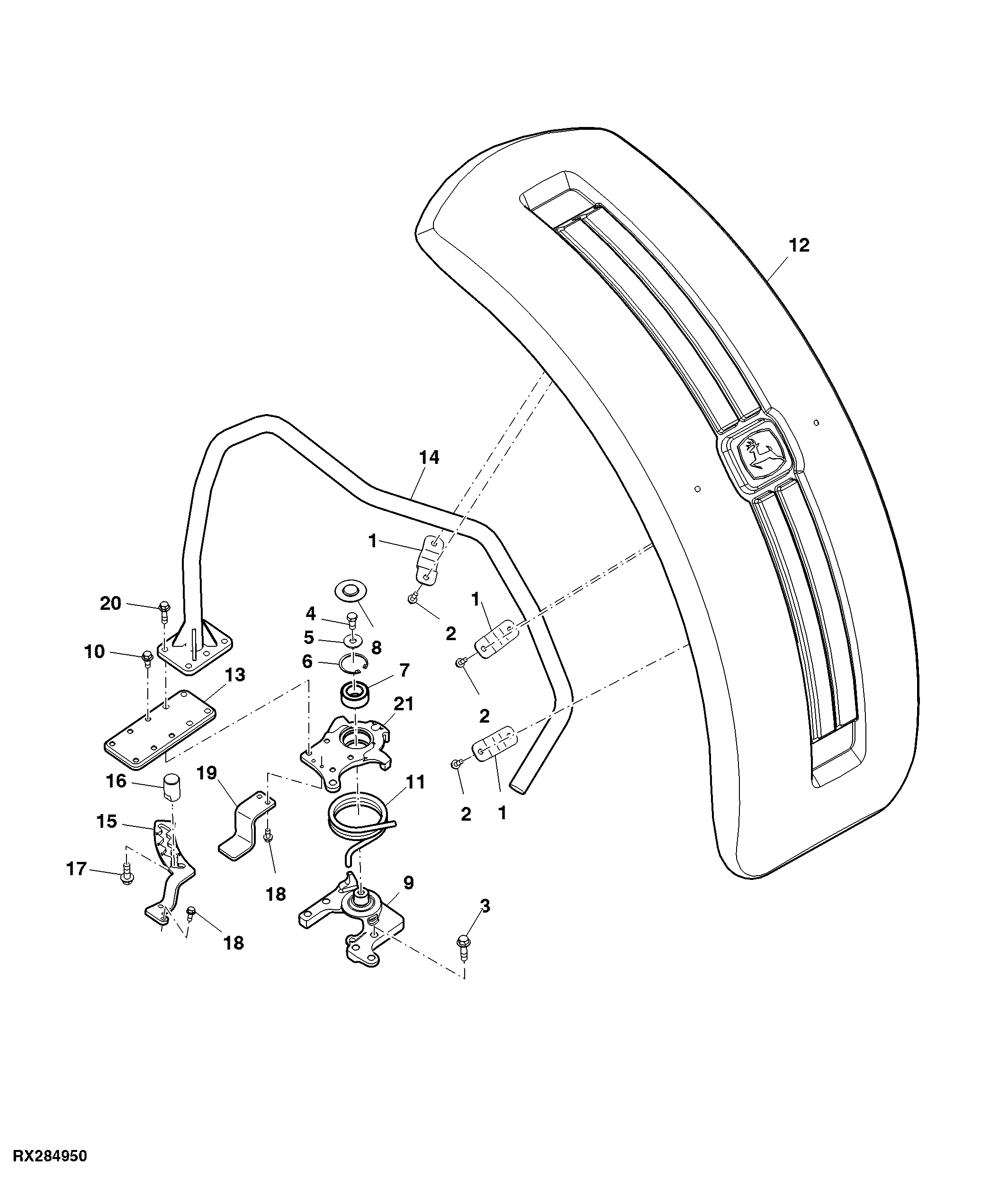 Front Fender, Group 44 Tires, RH ( - 010000)