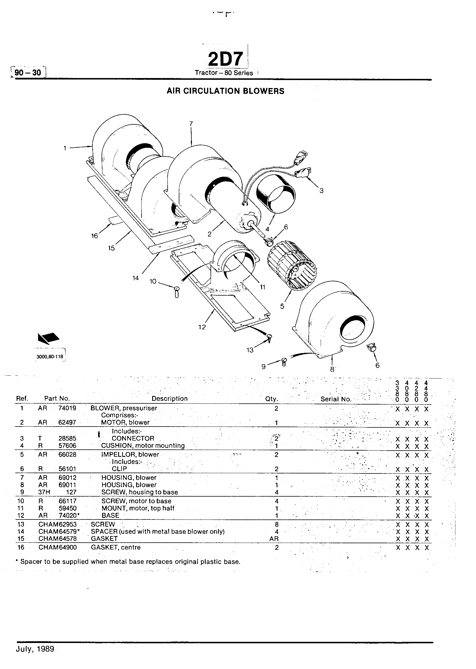 Operator Station Air Circulation Blowers