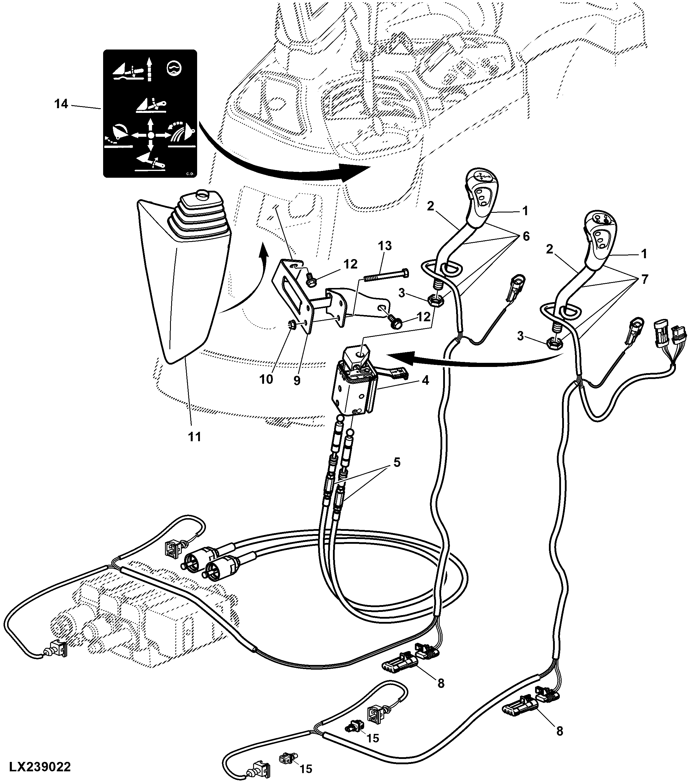 MULTI-FUNCTION LEVER ON SHIFT CONSOLE WITH 3 INDEPENDENT CONTROL VALVES (M-ICV)