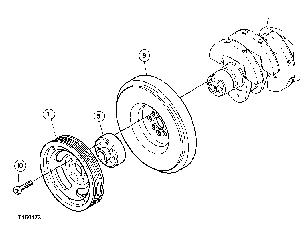 CRANKSHAFT PULLEY AND DAMPNER (S.N. 005600-)
