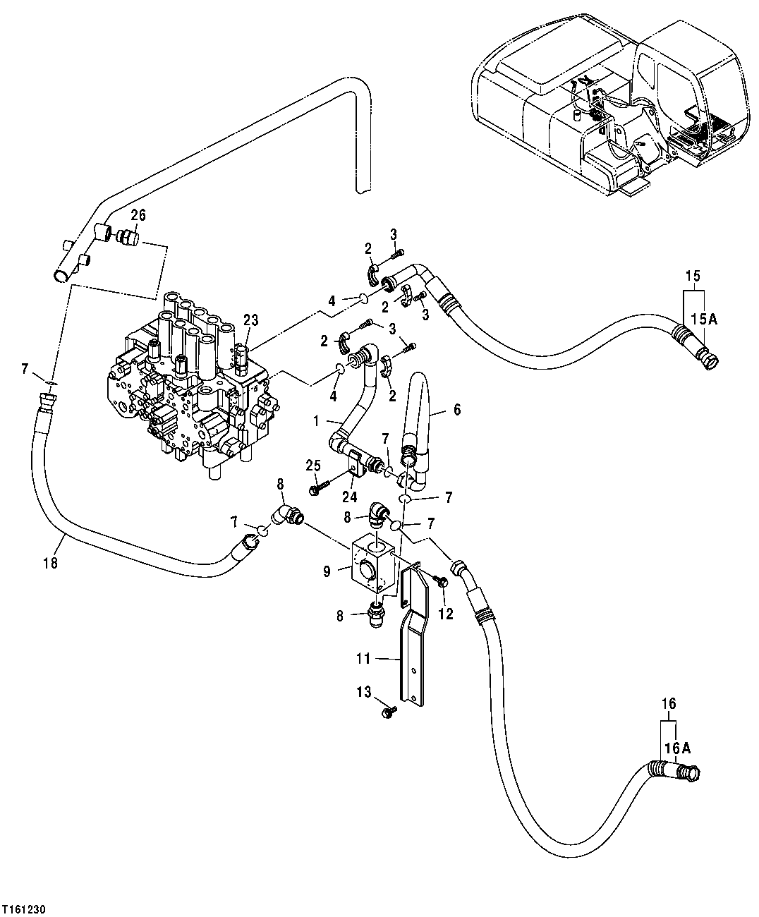 CONTROL VALVE PRESSURE AND RETURN AUXILIARY PLUMBING (FACTORY)