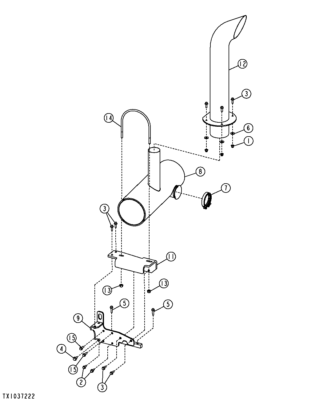 Muffler and Chrome Exhaust Pipe (Engine 6068HDW79)