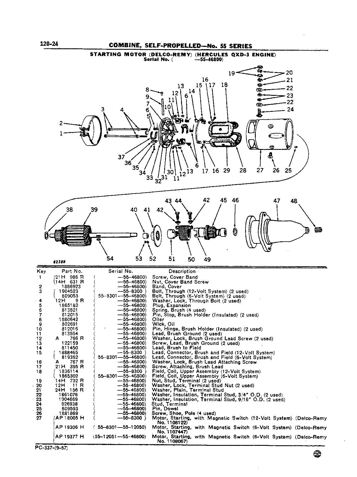Engine, Hercules QXD-3 Starting Motor
