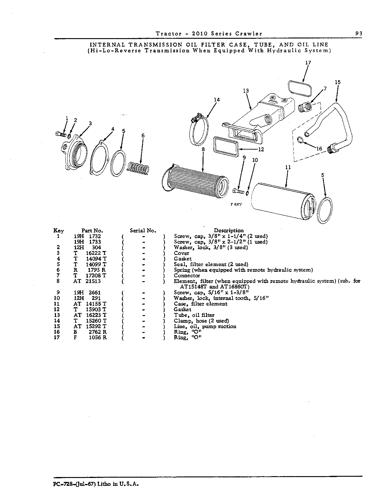 Filter, transmission oil (Continued)